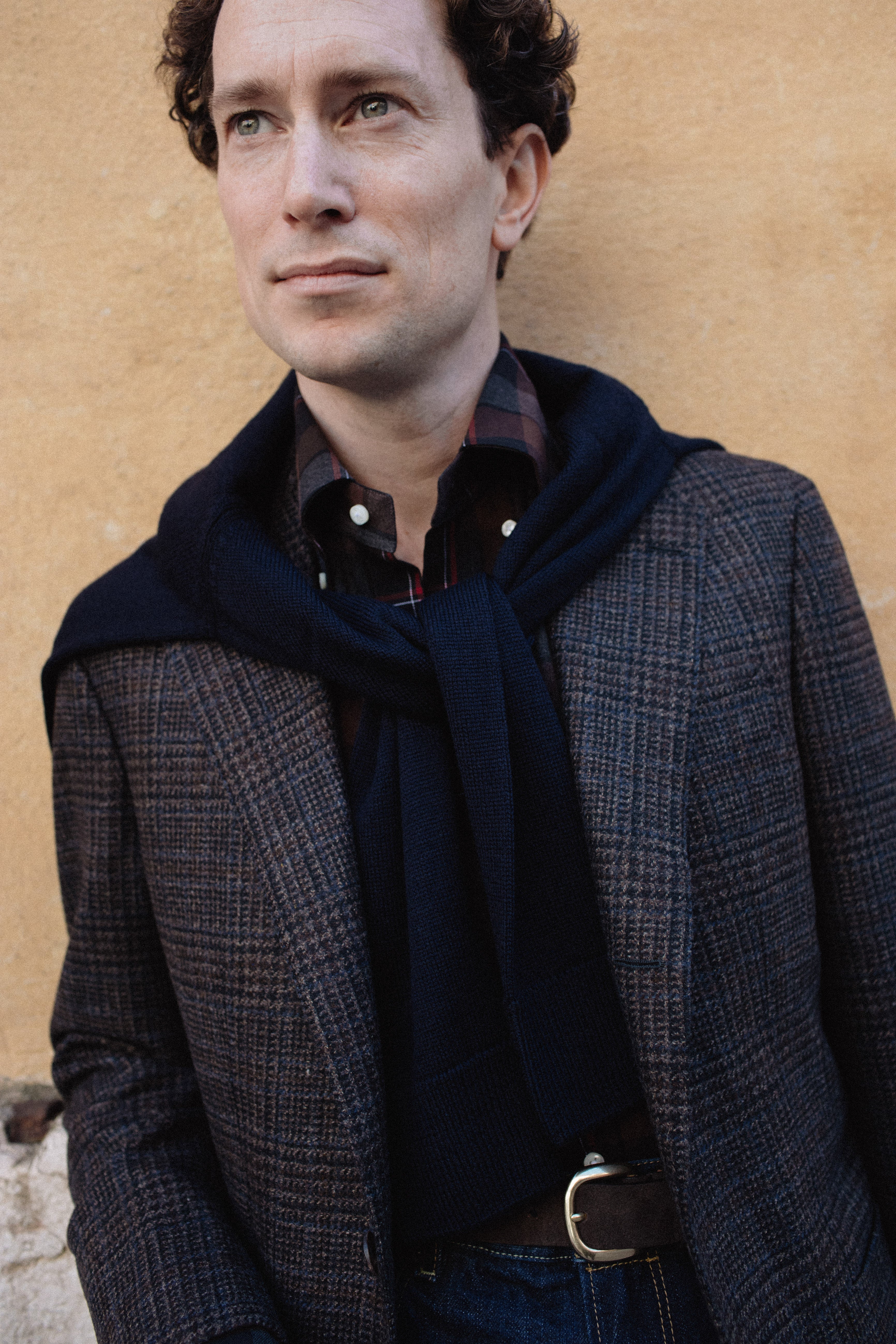 Button Down Sport Shirt Brushed Twill Rust Charcoal Red