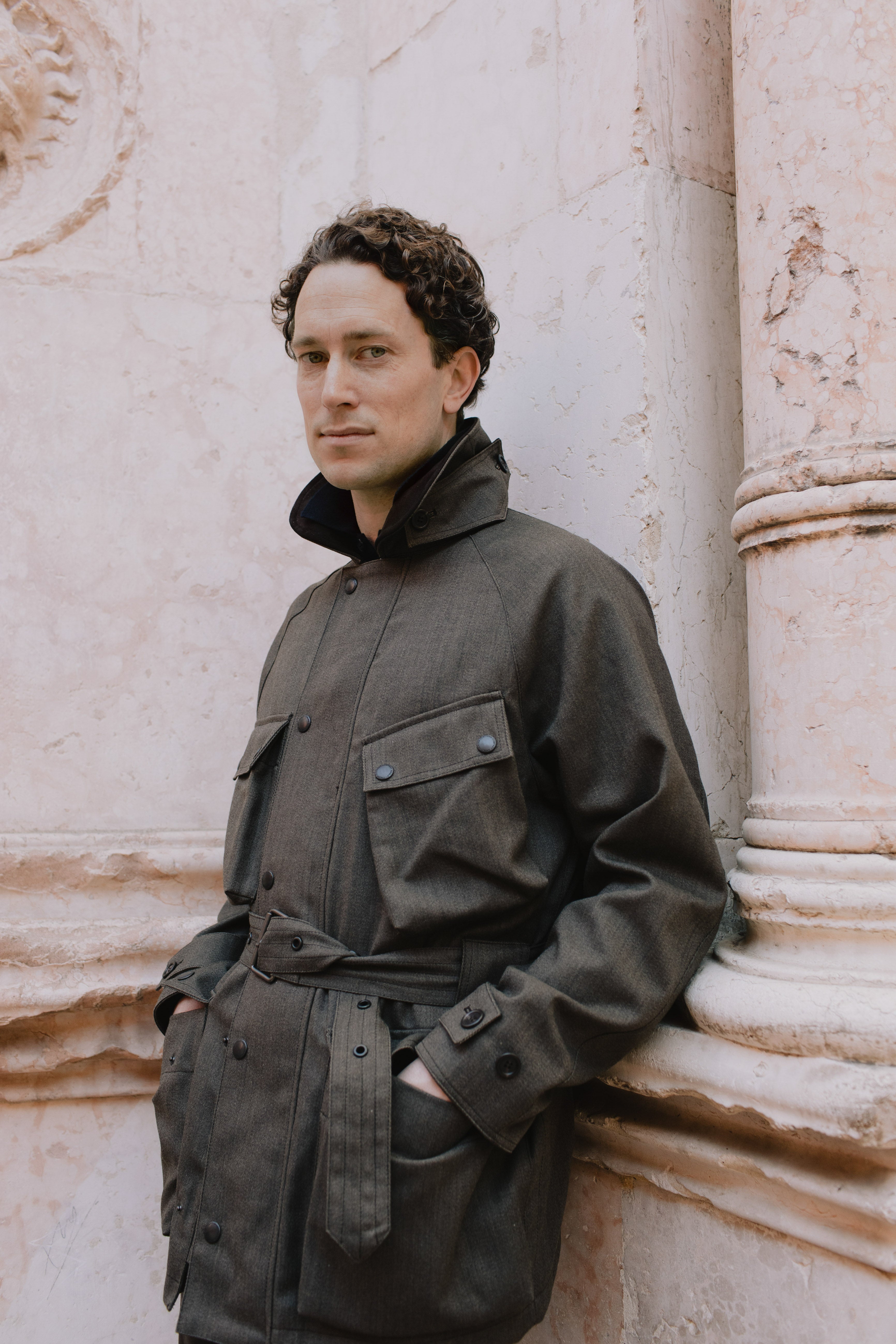 Moto Jacket Oiled Cavalry Twill Taupe