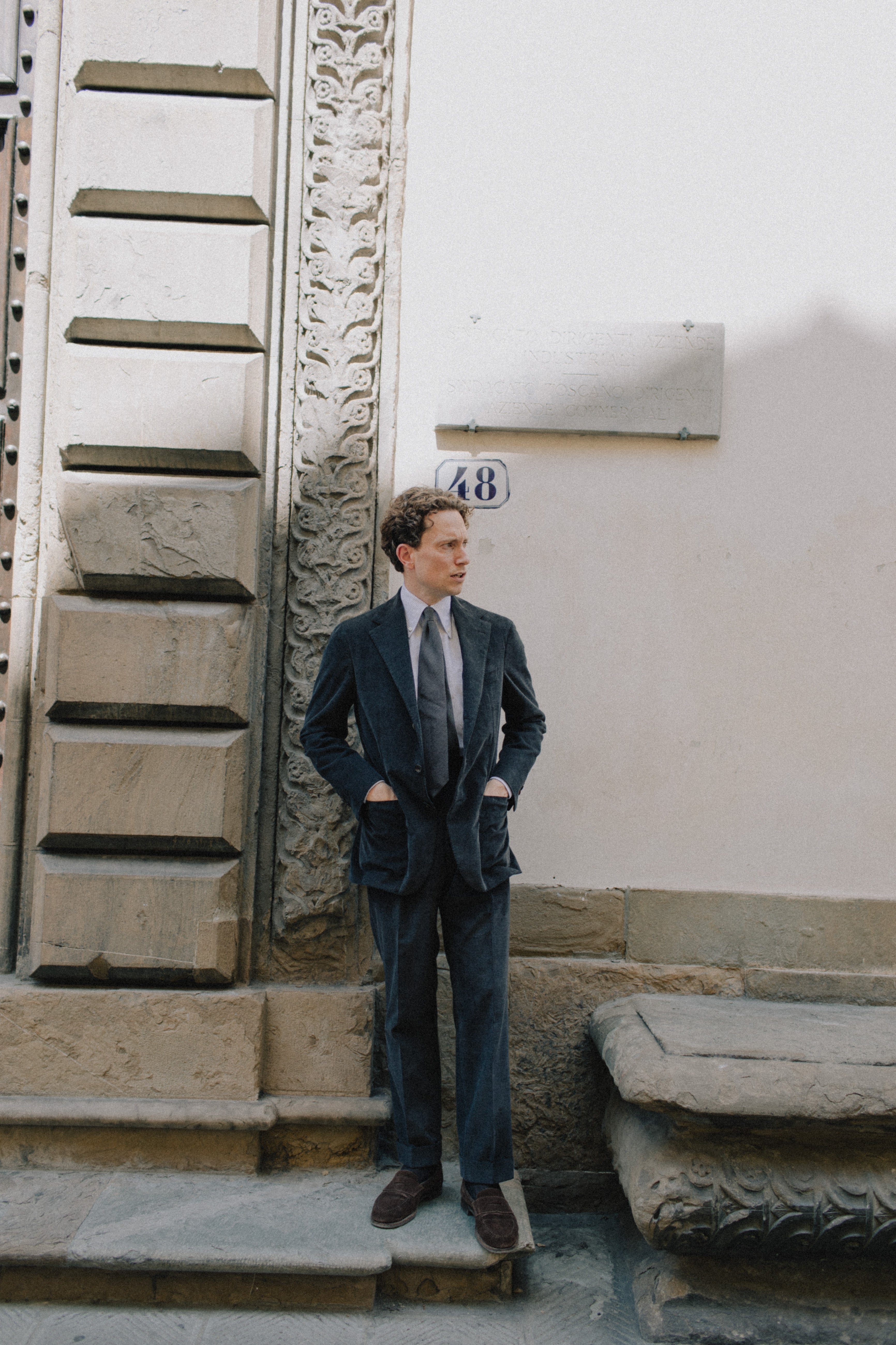 Suit Single Breasted Charcoal Corduroy