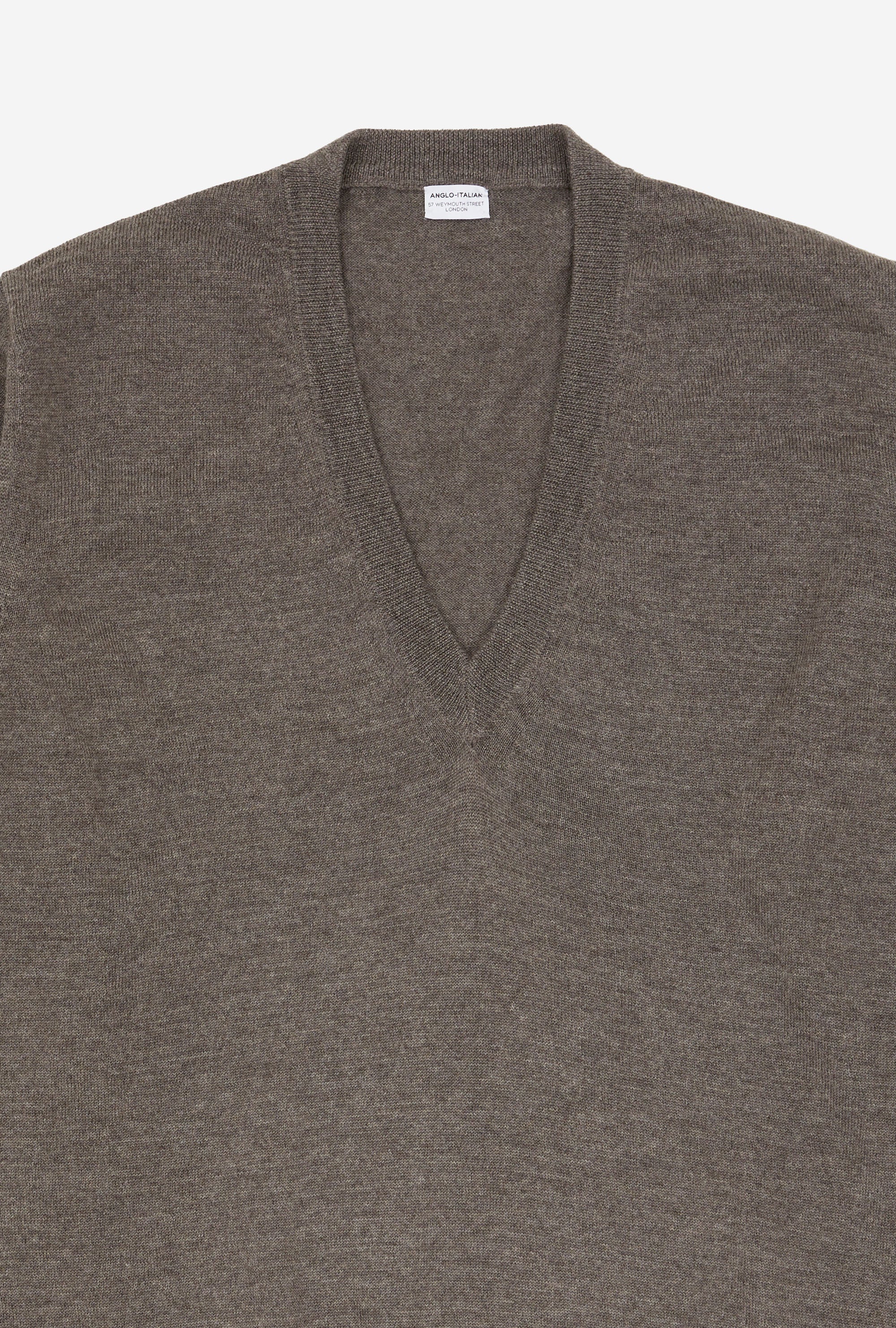 V-Neck Merino Wool Taupe