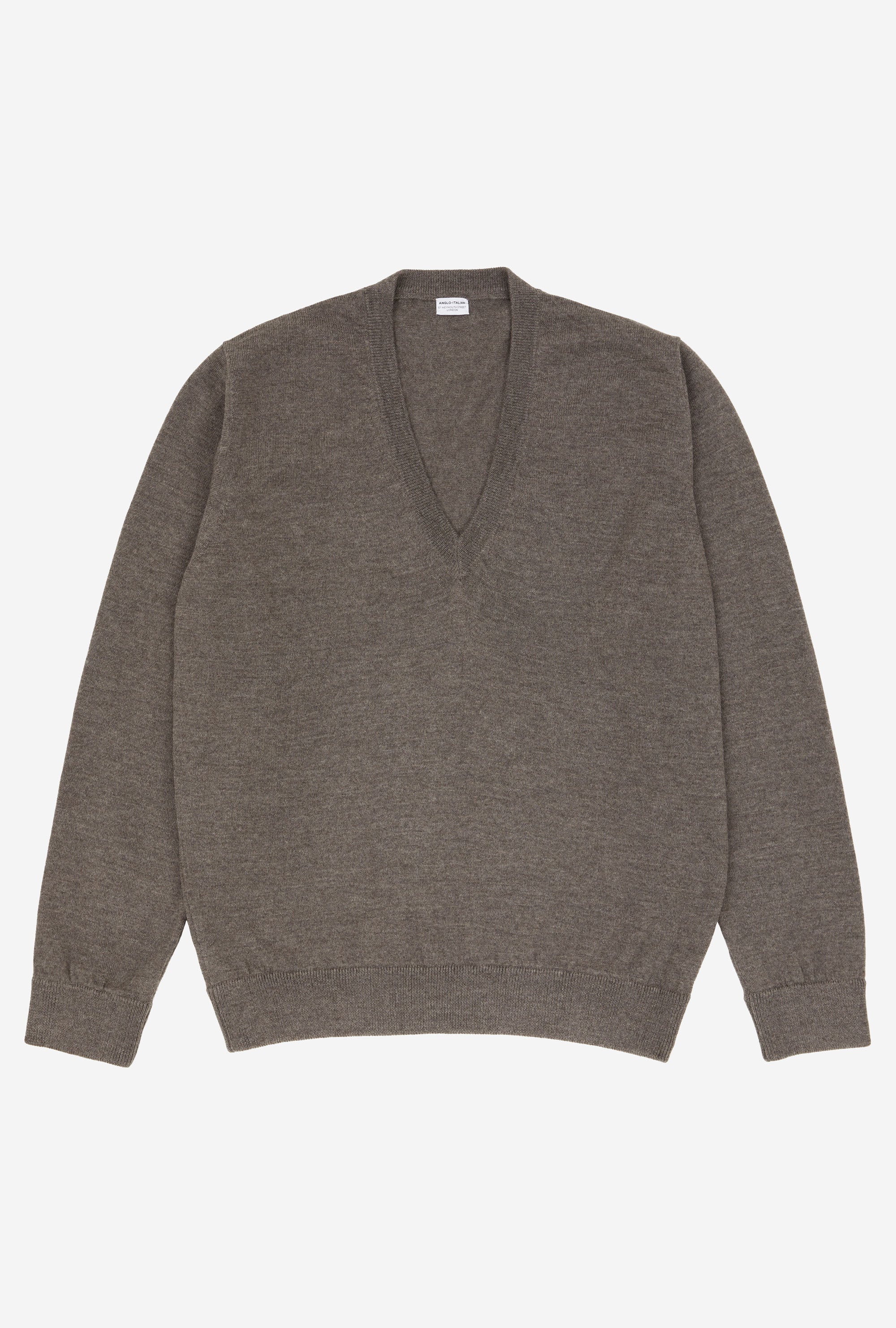V-Neck Merino Wool Taupe