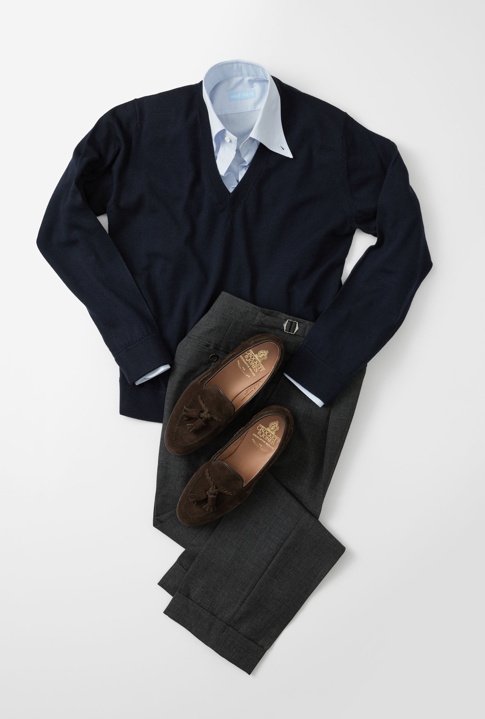 V-Neck Merino Wool Navy