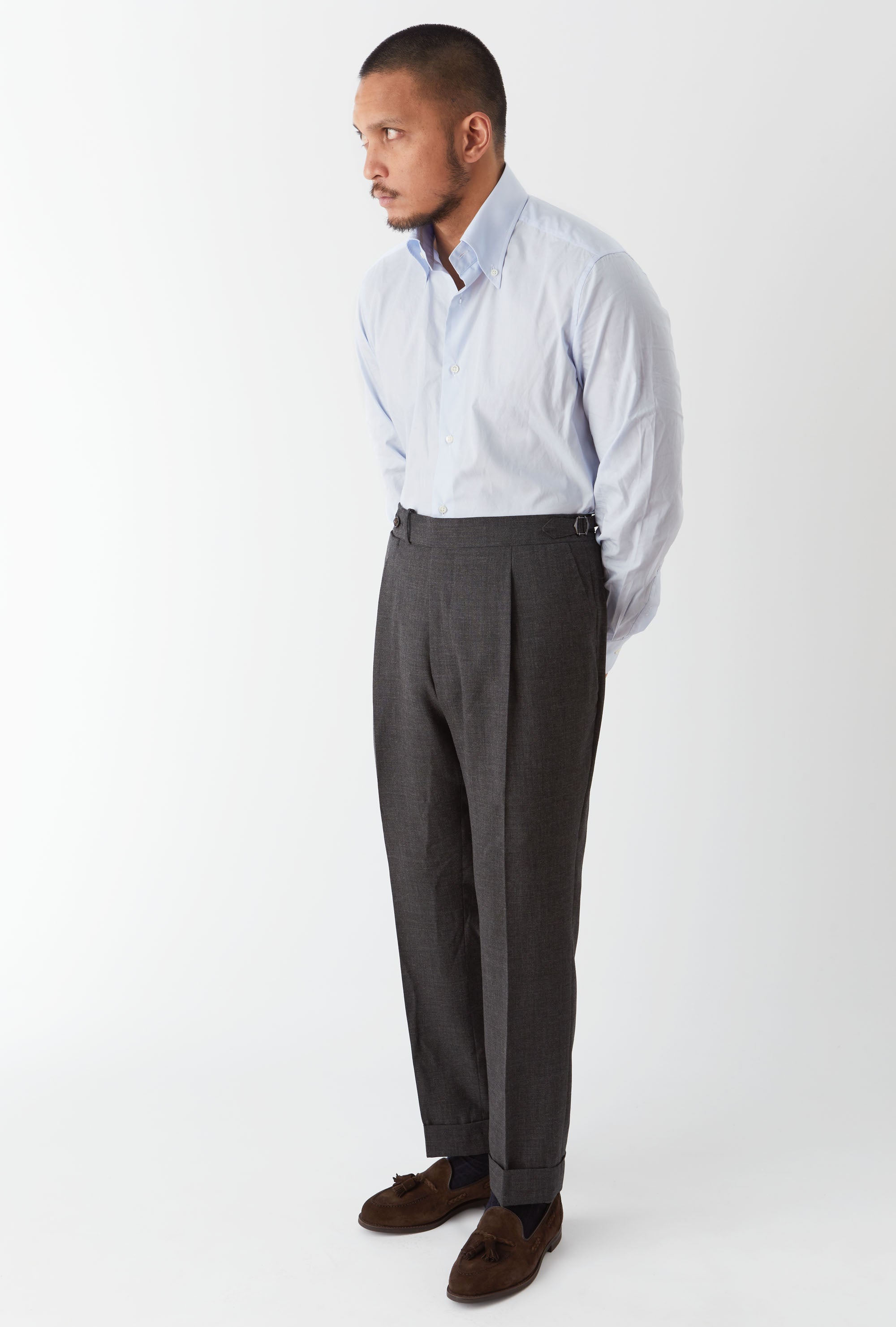 Tailored Trouser High-Twist Wool Charcoal