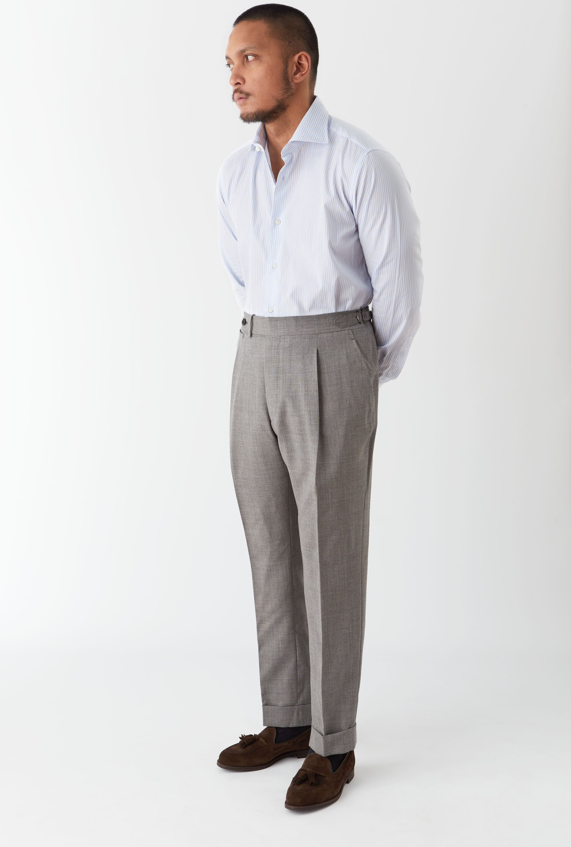 Tailored Trouser High-Twist Wool Mid Grey