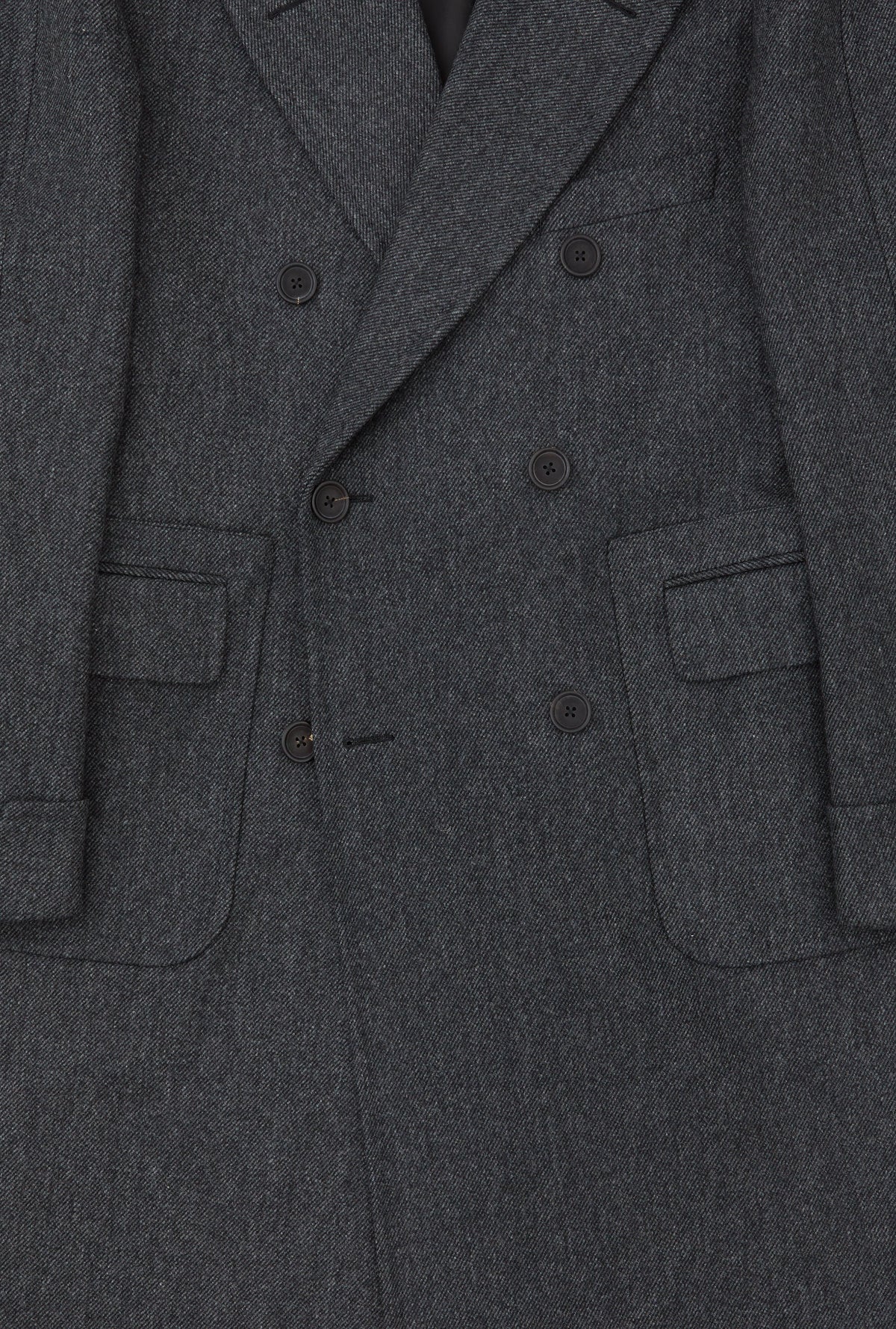 Double Breasted Martingala Coat Charcoal Melange