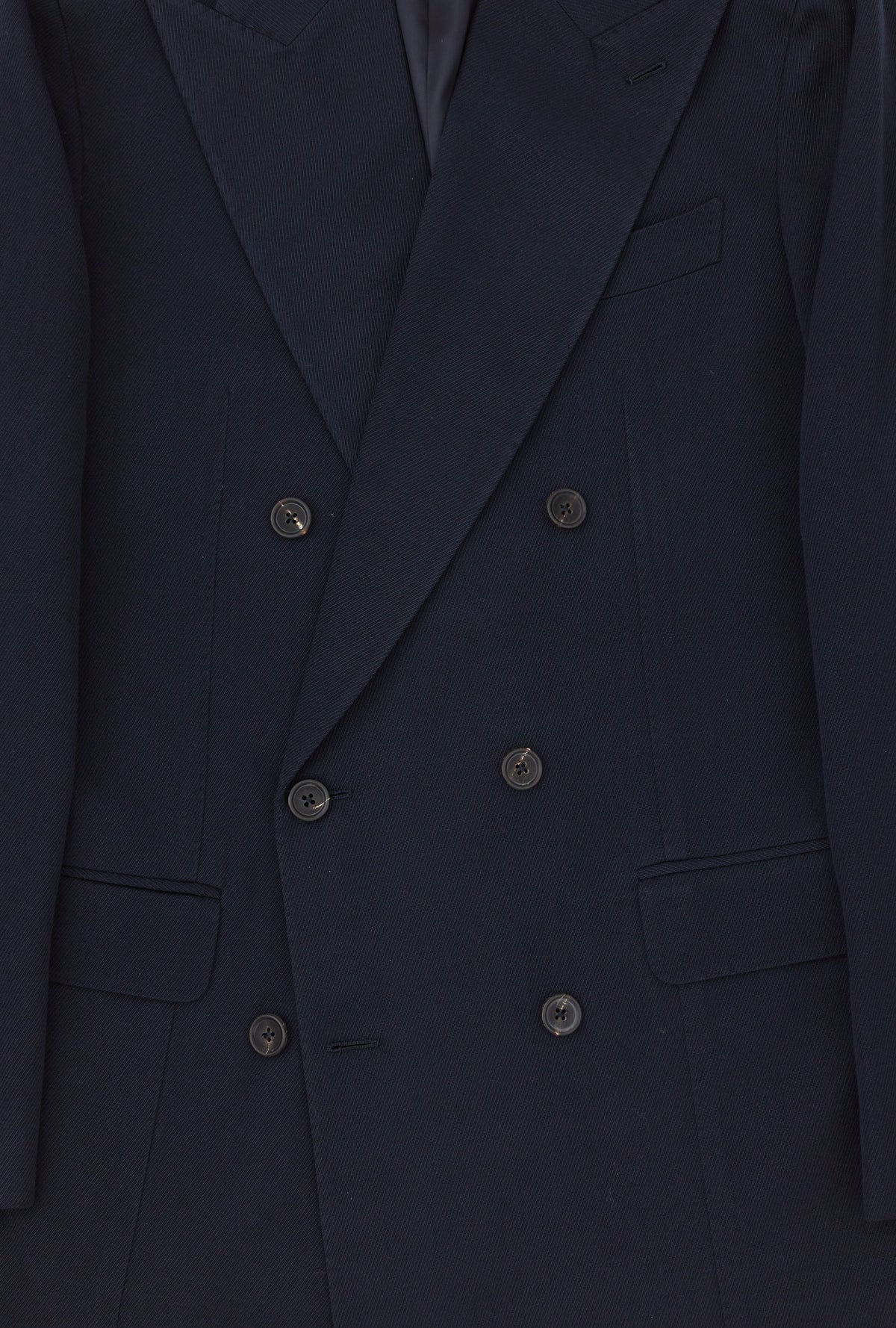 Suit Double Breasted Navy Wool Cavalry Twill