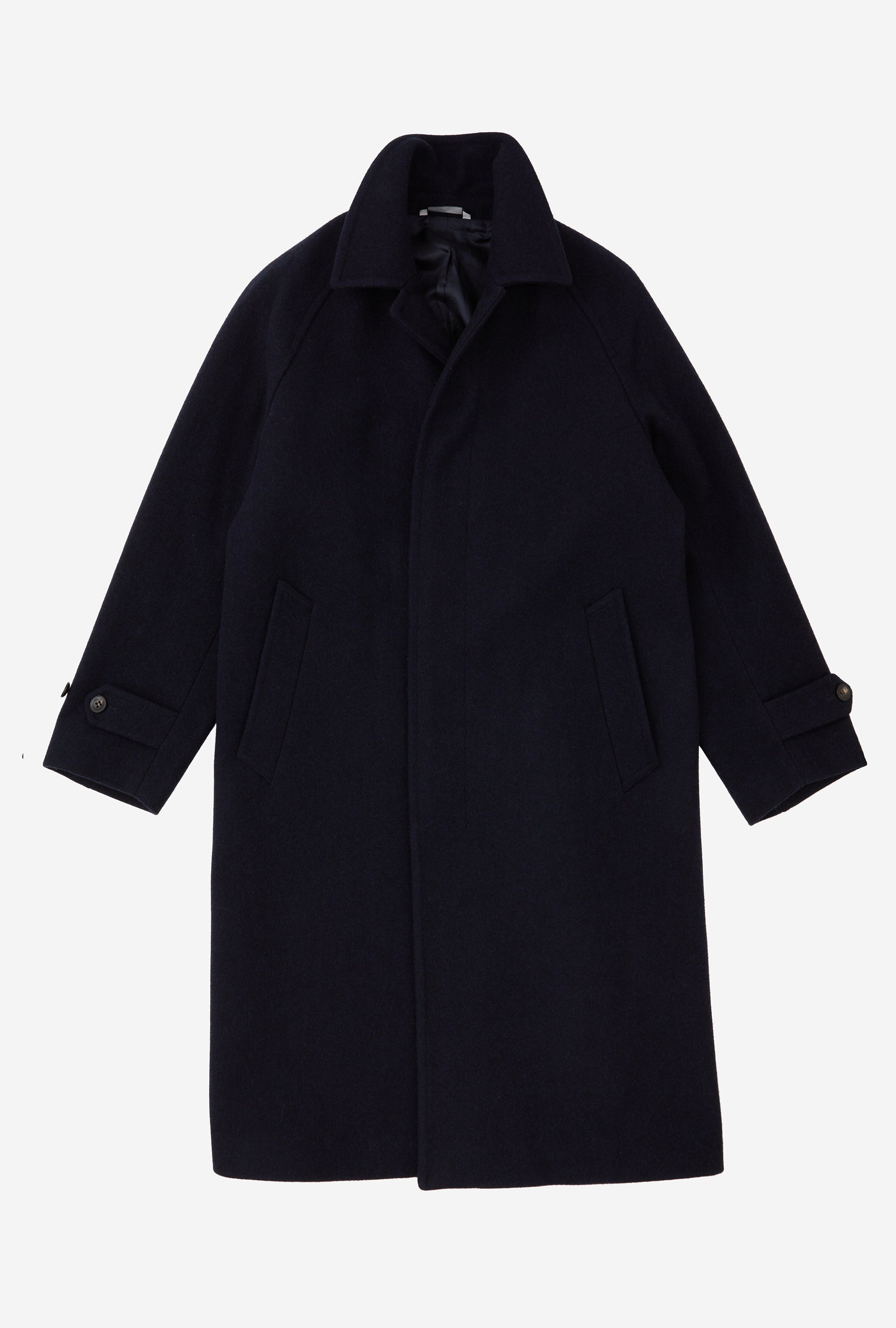 Raglan Sleeve Overcoat Wool Navy