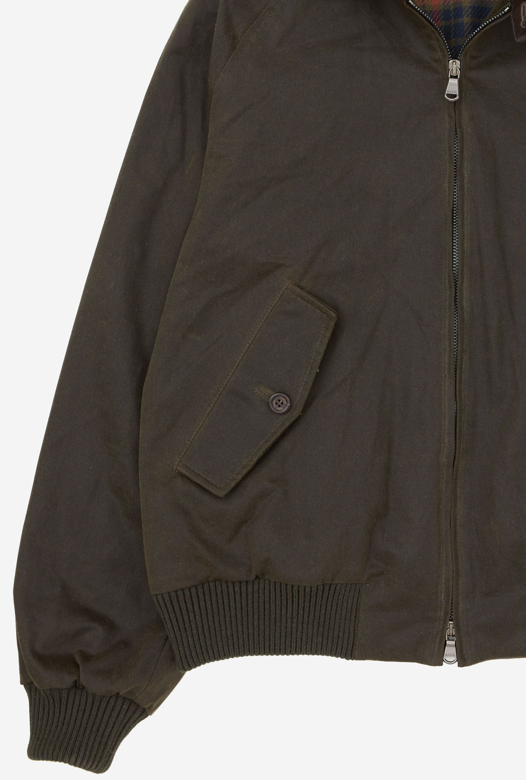 Bomber Jacket Waxed Cotton Olive