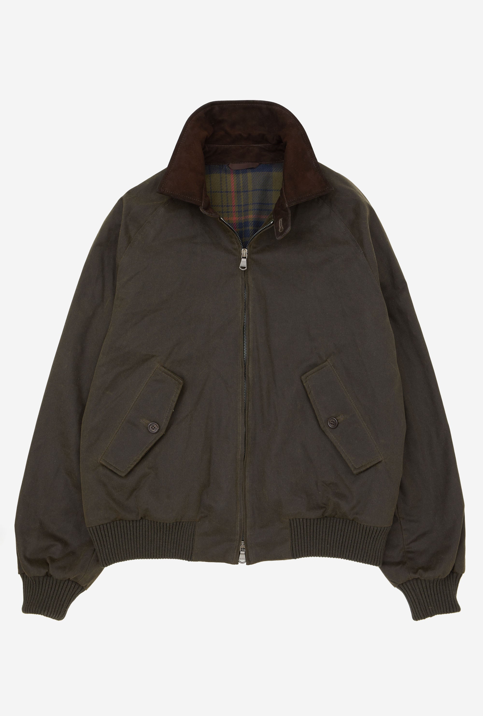 Bomber Jacket Waxed Cotton Olive - Main Image