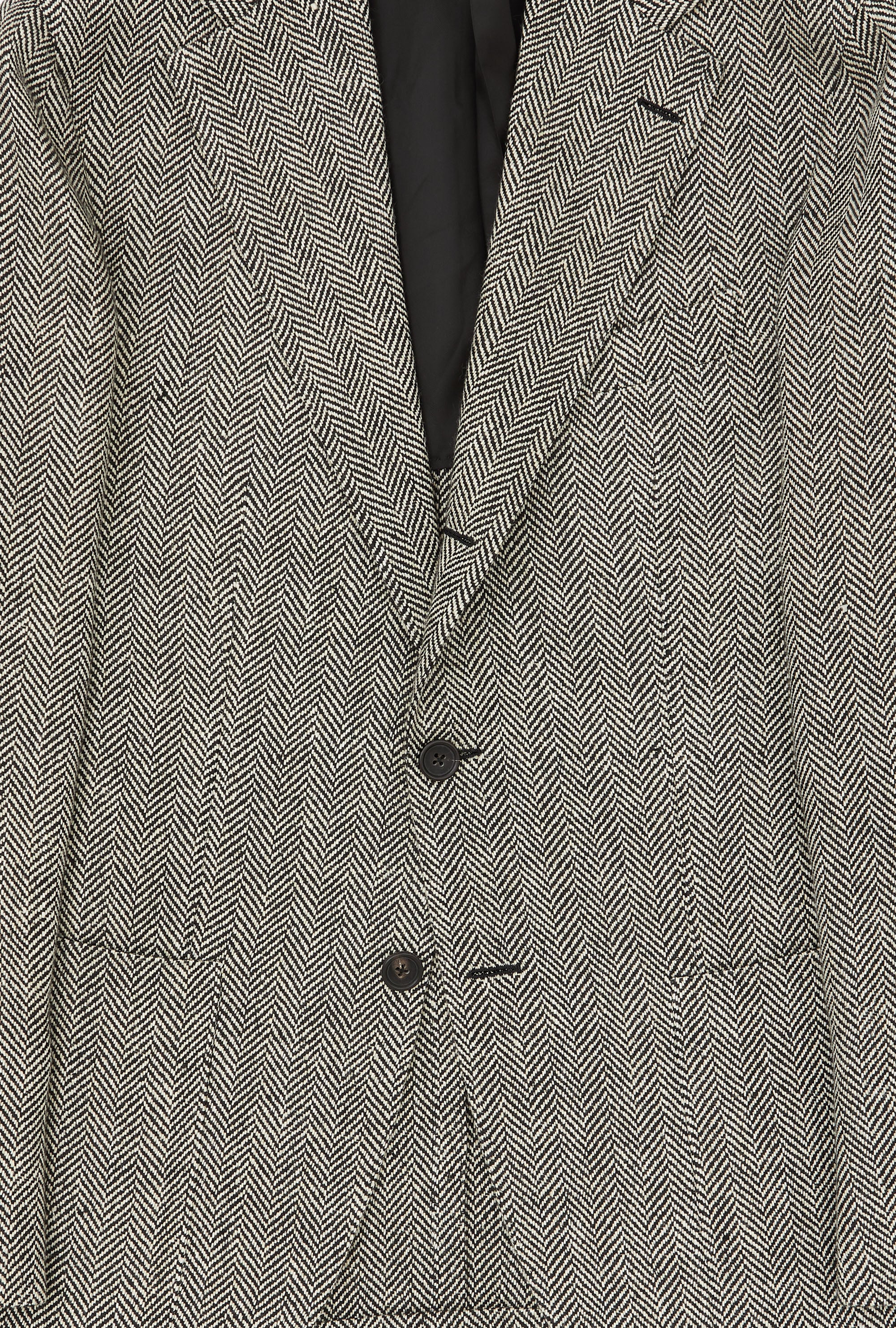 Sport Jacket Single Breasted Black Ecru Herringbone