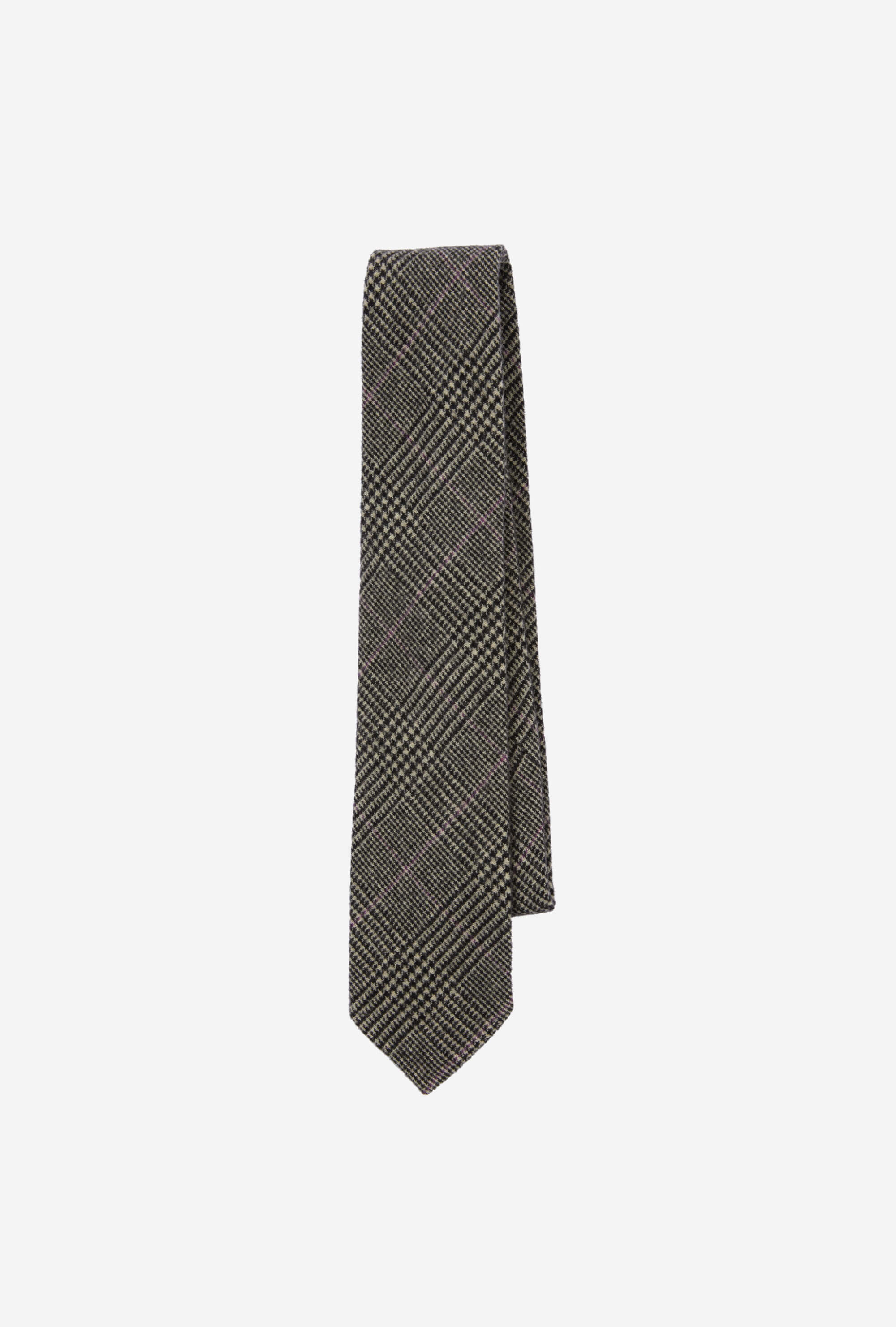 Cashmere Tie Glen Plaid Mauve Overcheck