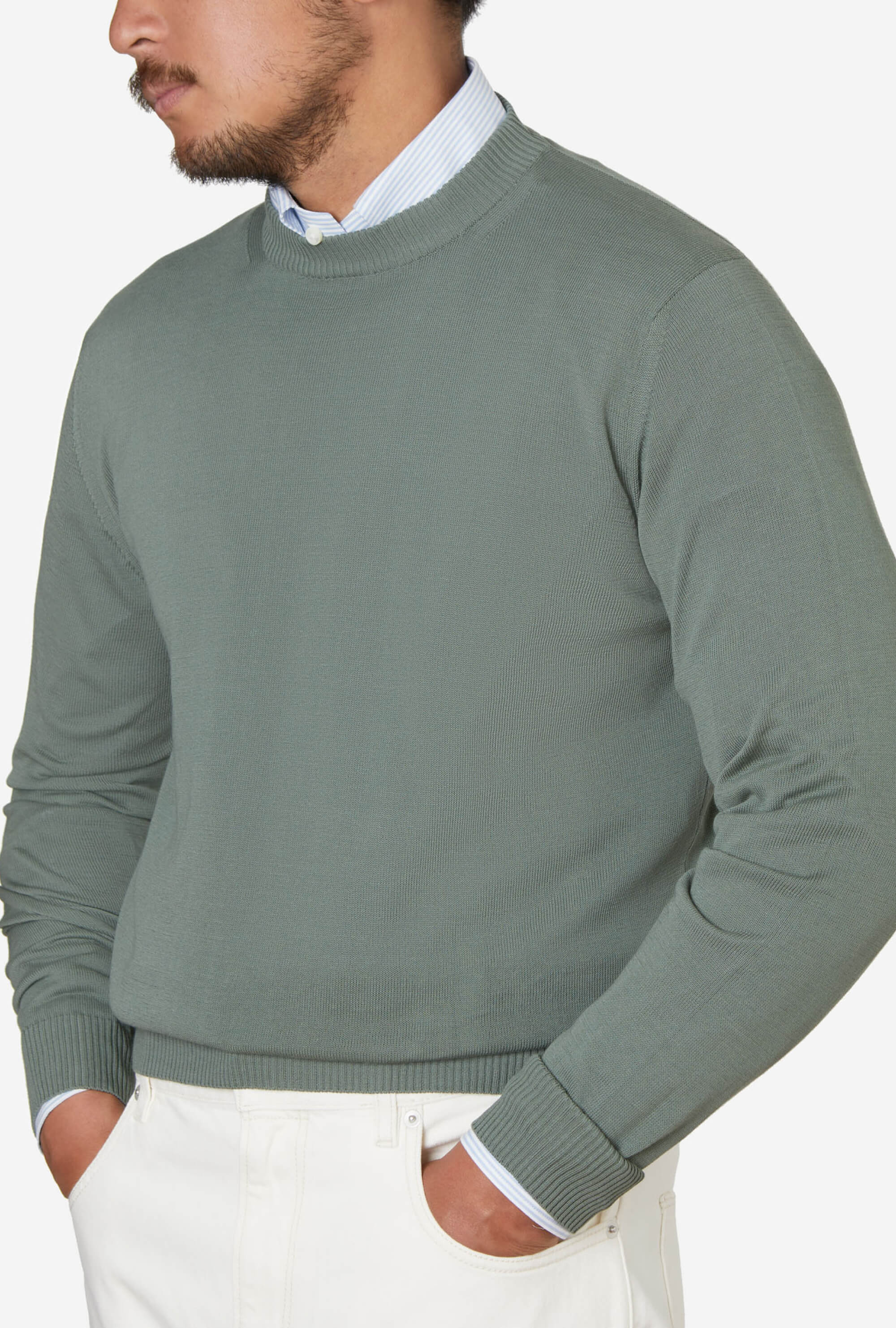 Crewneck Ice Cotton Sage Green
