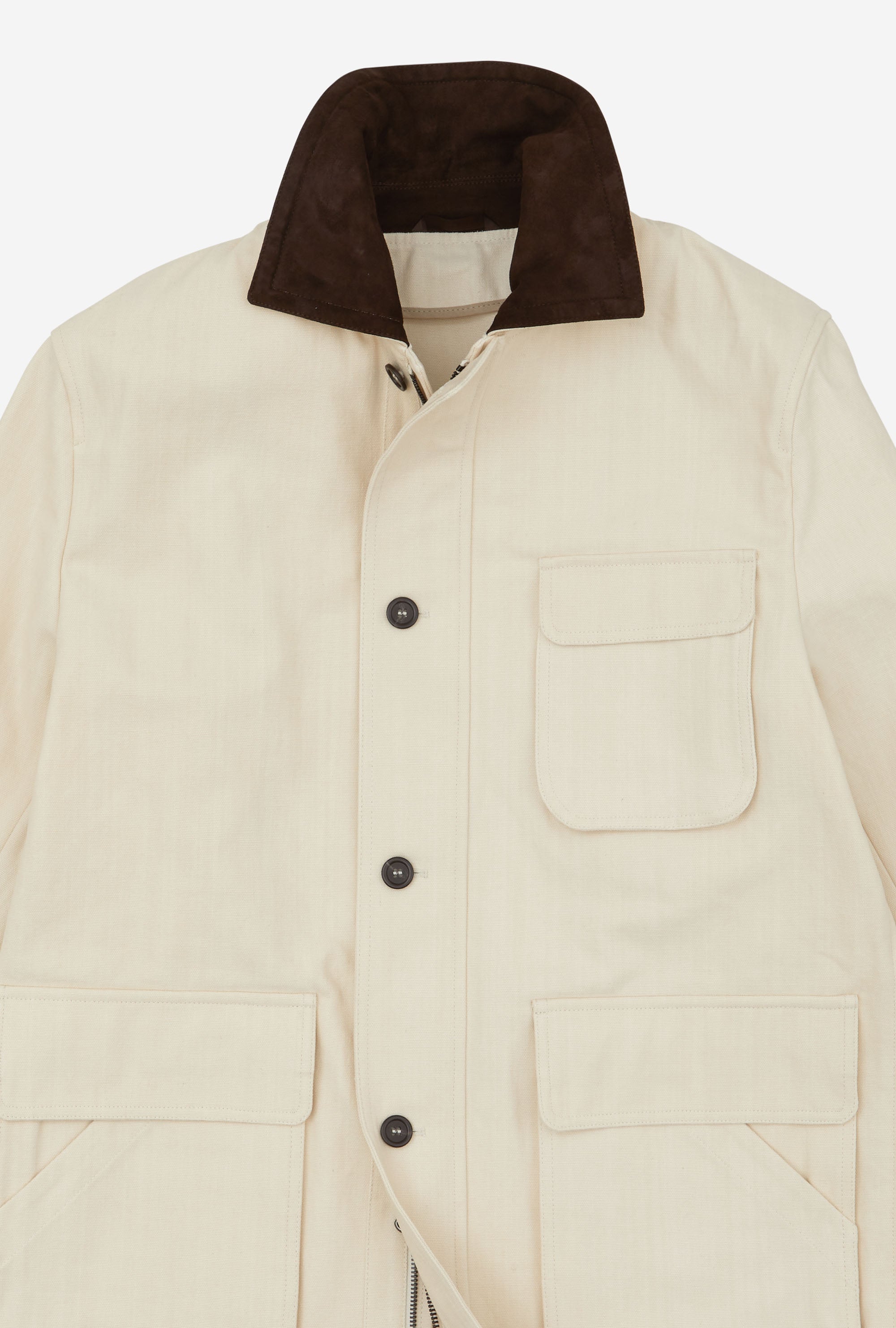 Barn Jacket Unlined Cotton Canvas Ecru