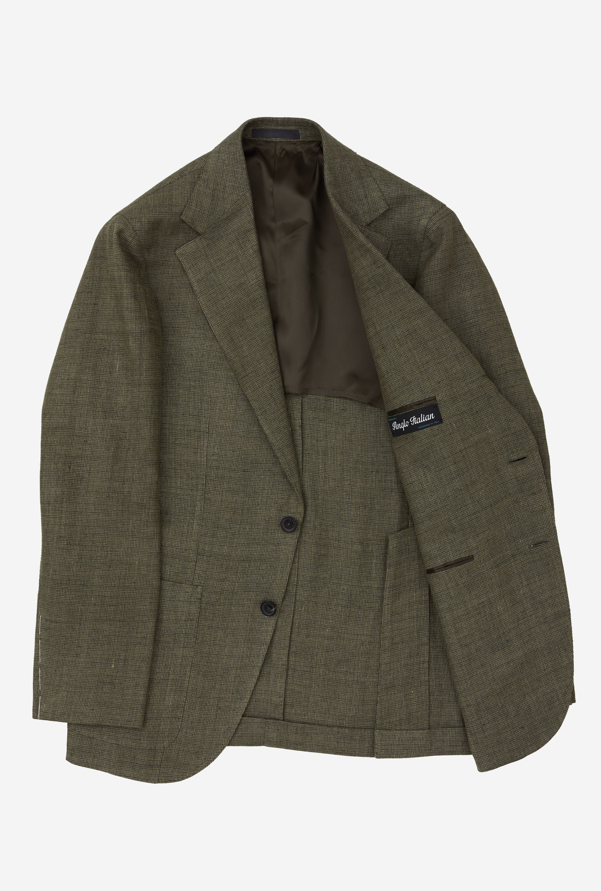 Sport Jacket Silk-Linen Sage Tickweave