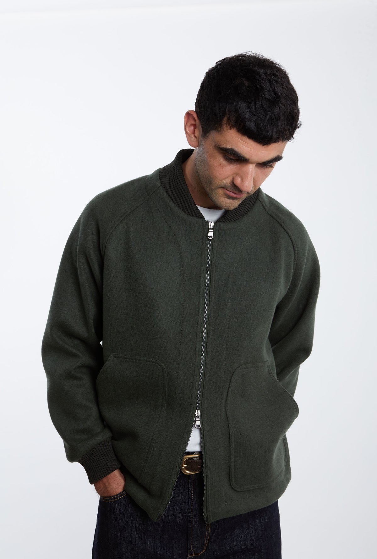 Bomber Wool Jersey Forest