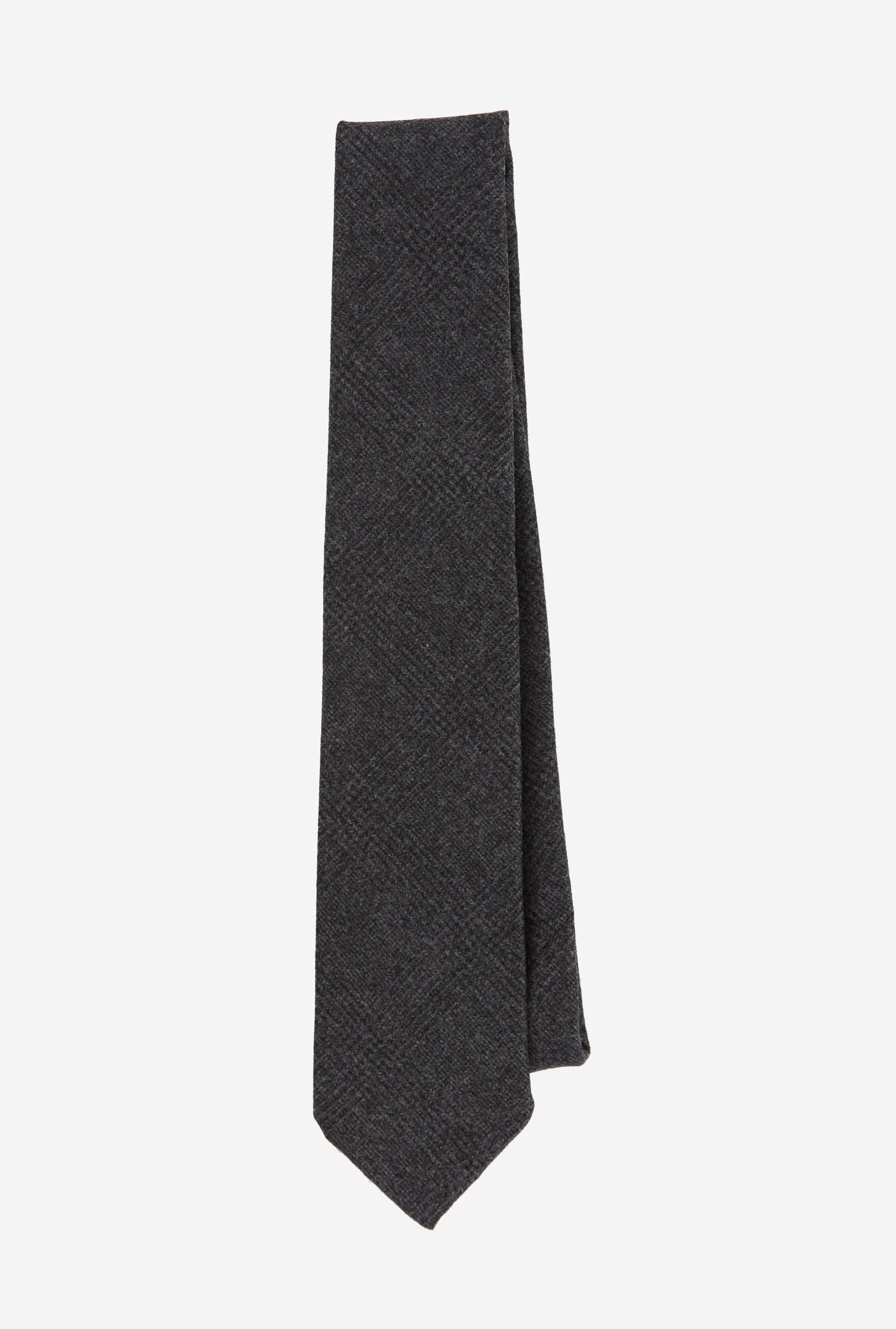 Tie Wool-Cashmere Charcoal Glen Plaid