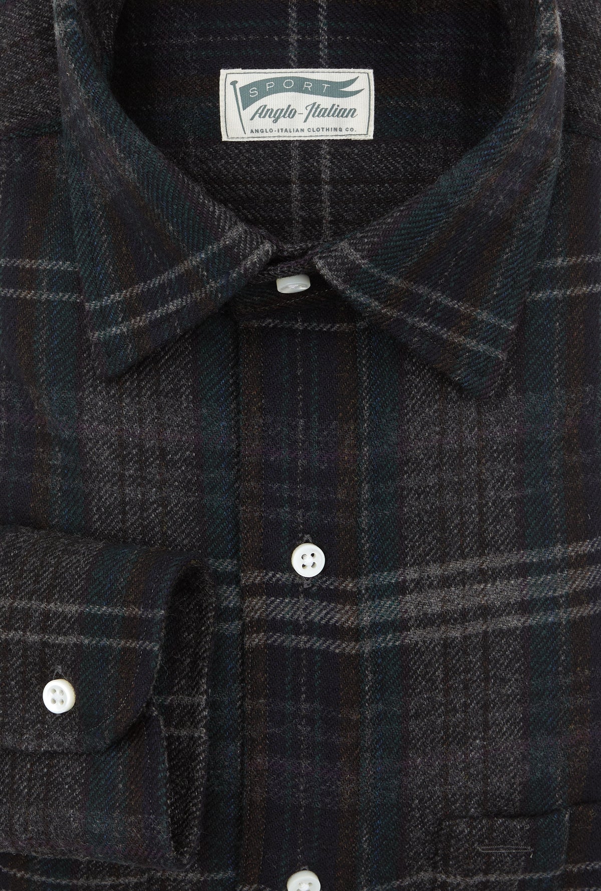 Mechanics Shirt Wool Charcoal Forest Rust Check