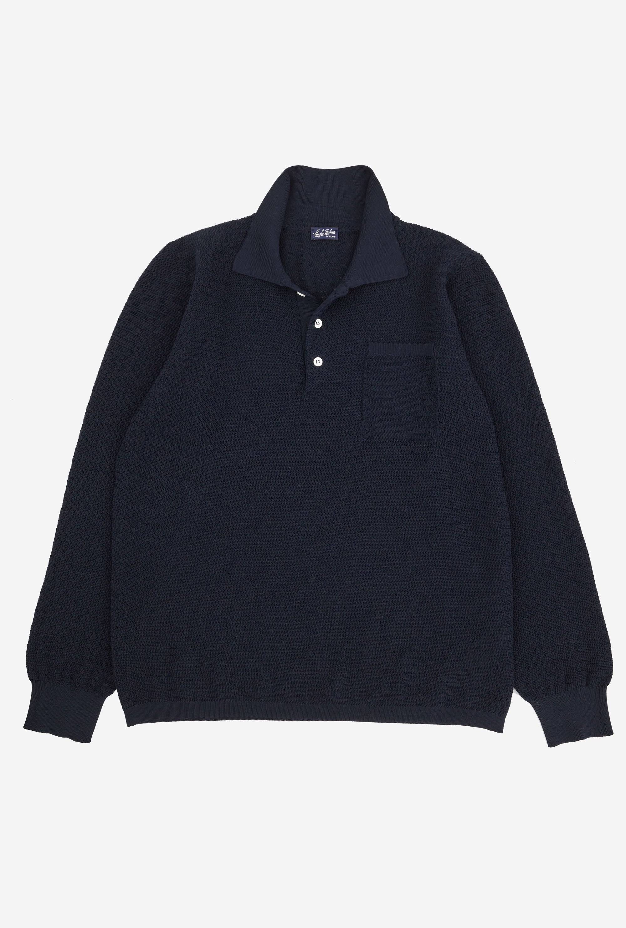 Zig Zag Polo Cotton Navy
