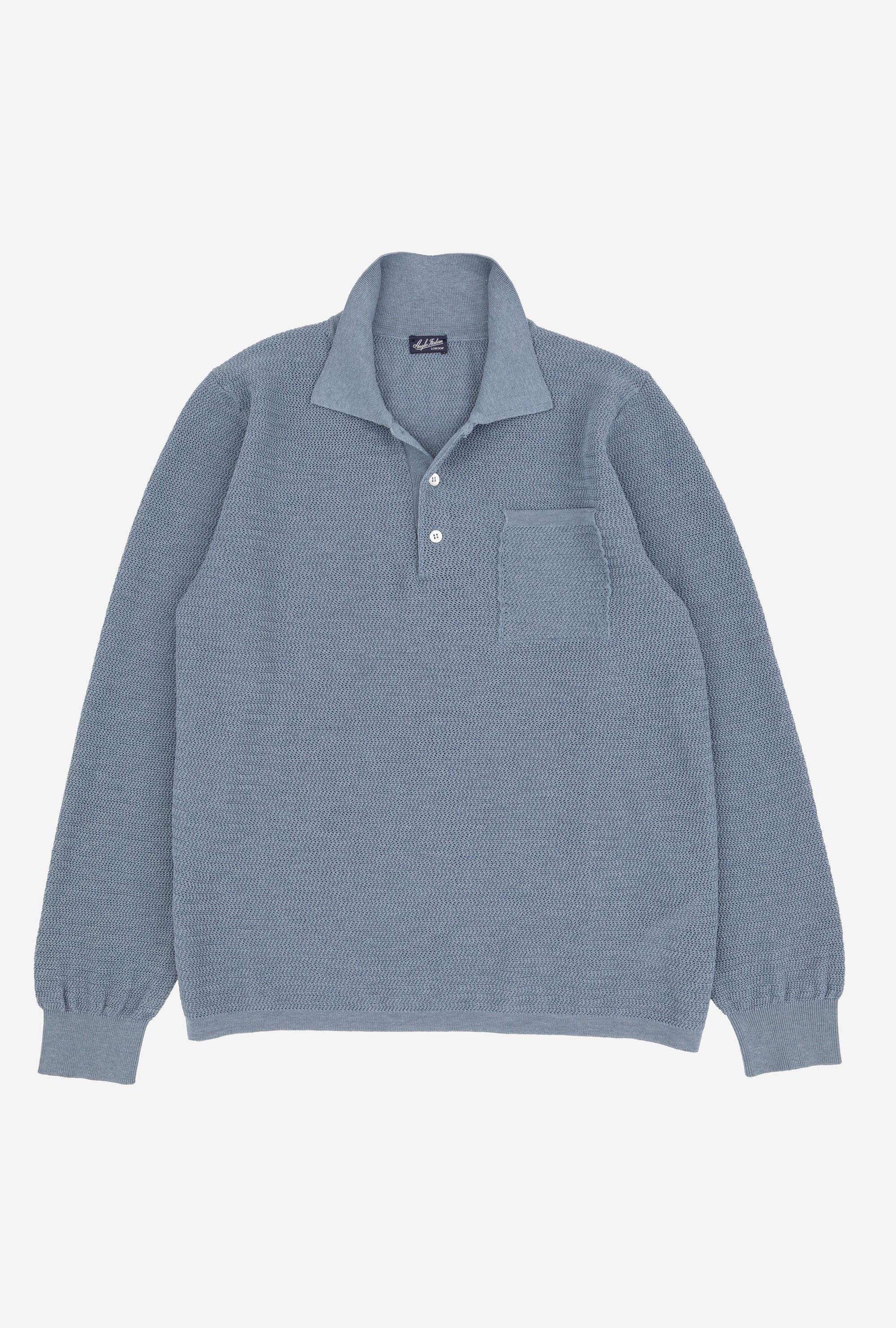 Zig Zag Polo Cotton Slate