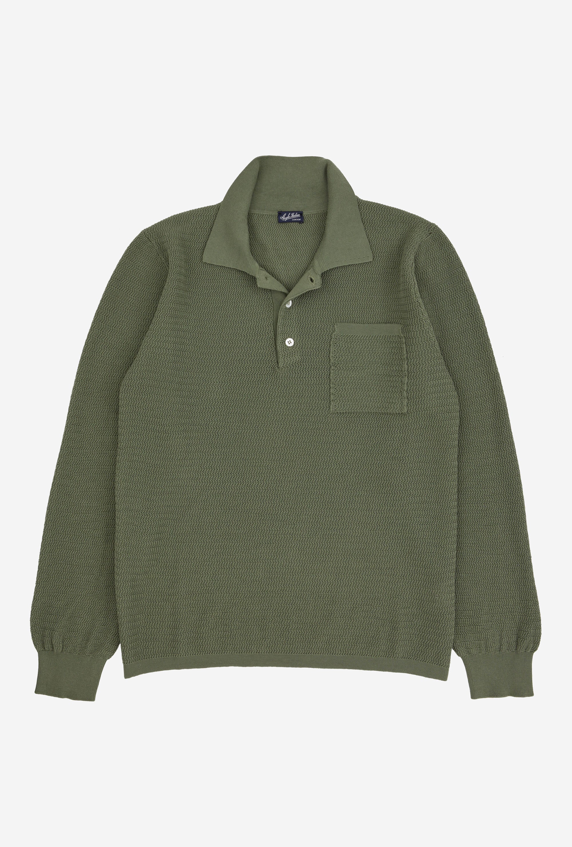 Zig Zag Polo Cotton Sage Green