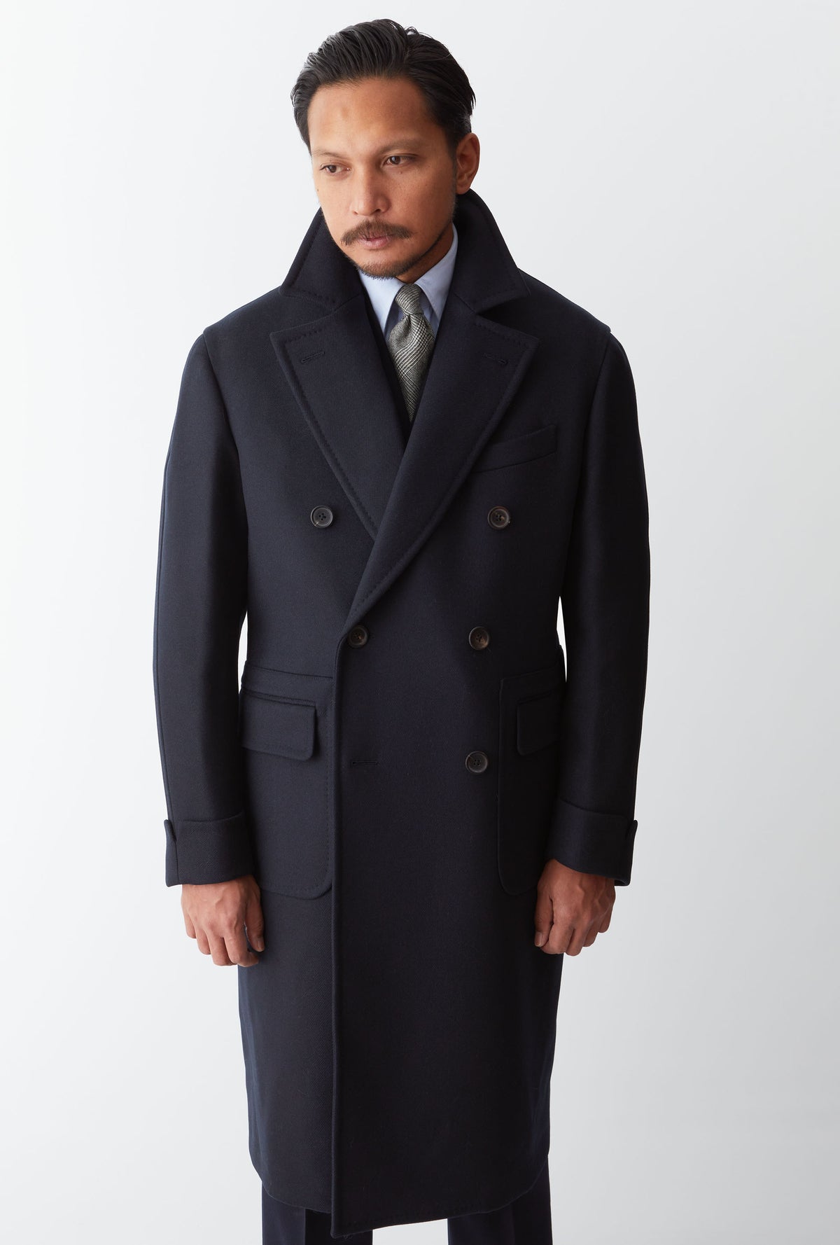 Double Breasted Martingala Coat Navy