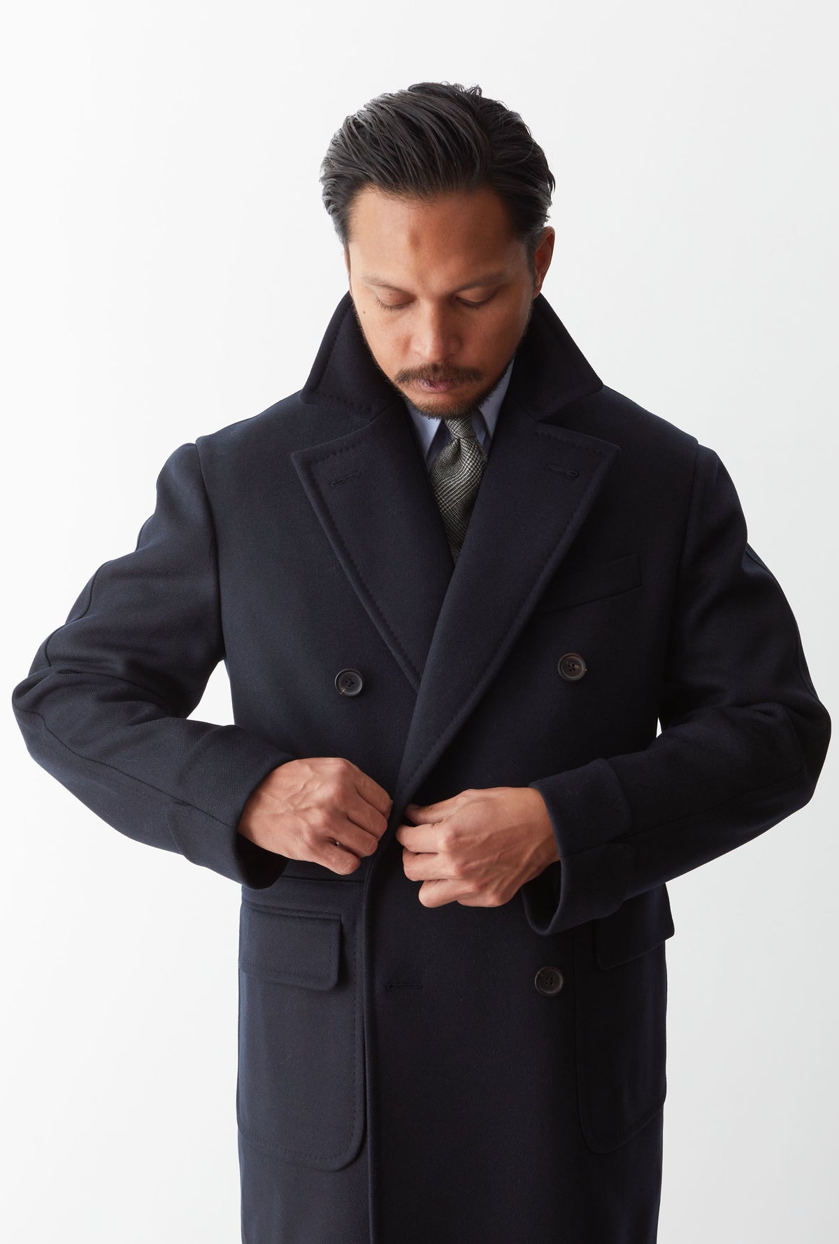 Double Breasted Martingala Coat Navy