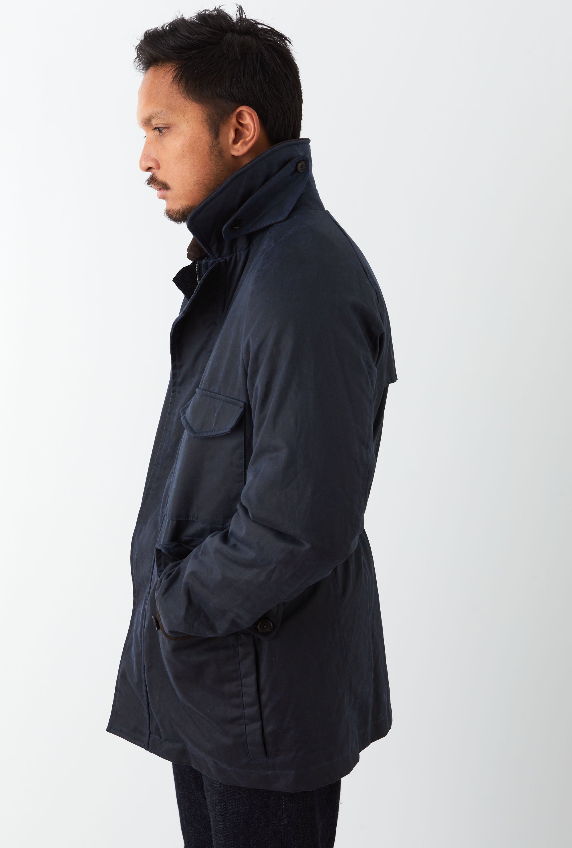 Country Coat Waxed Cotton Navy