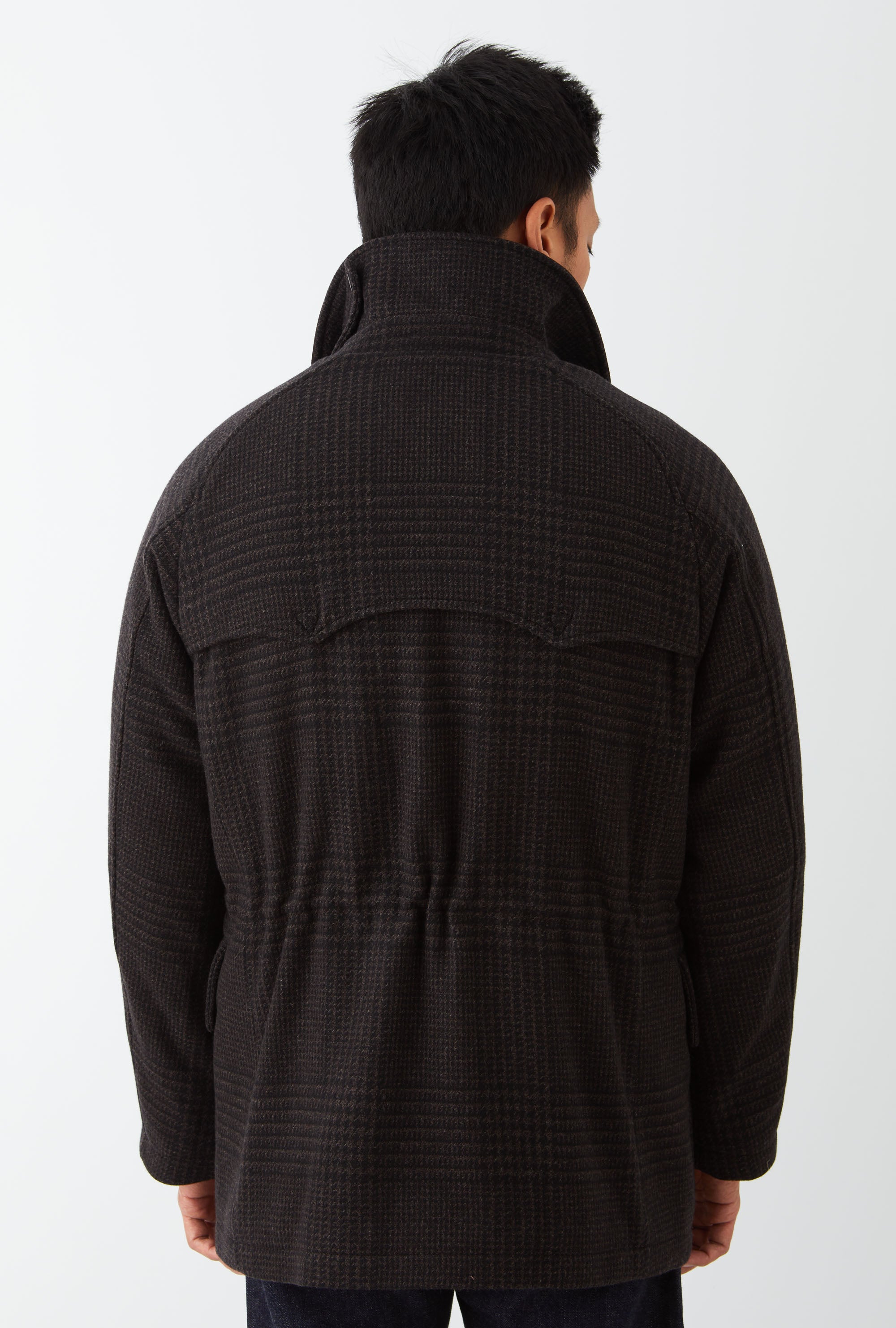 Country Coat Wool-Cashmere Brown Glen Plaid