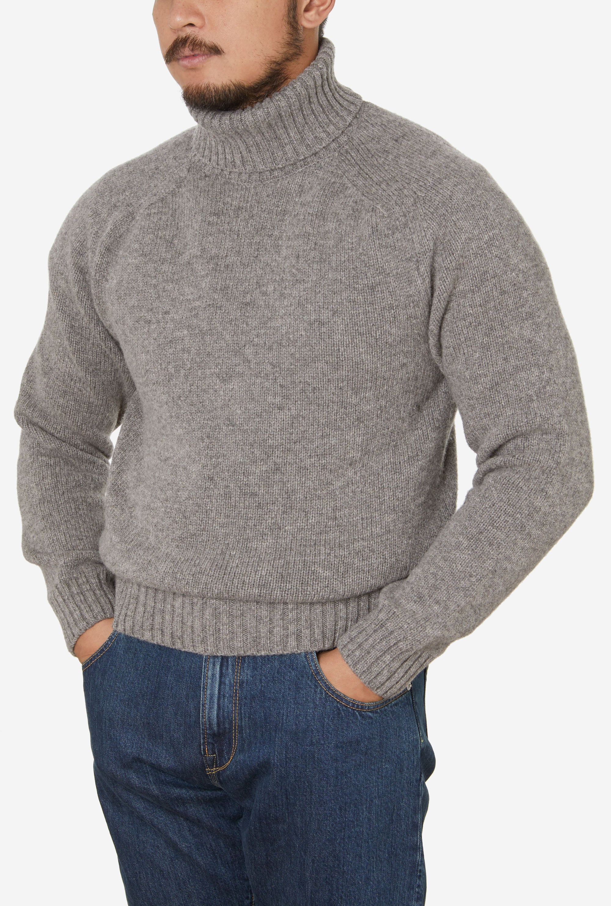 Nautical Roll Neck Lambswool Taupe