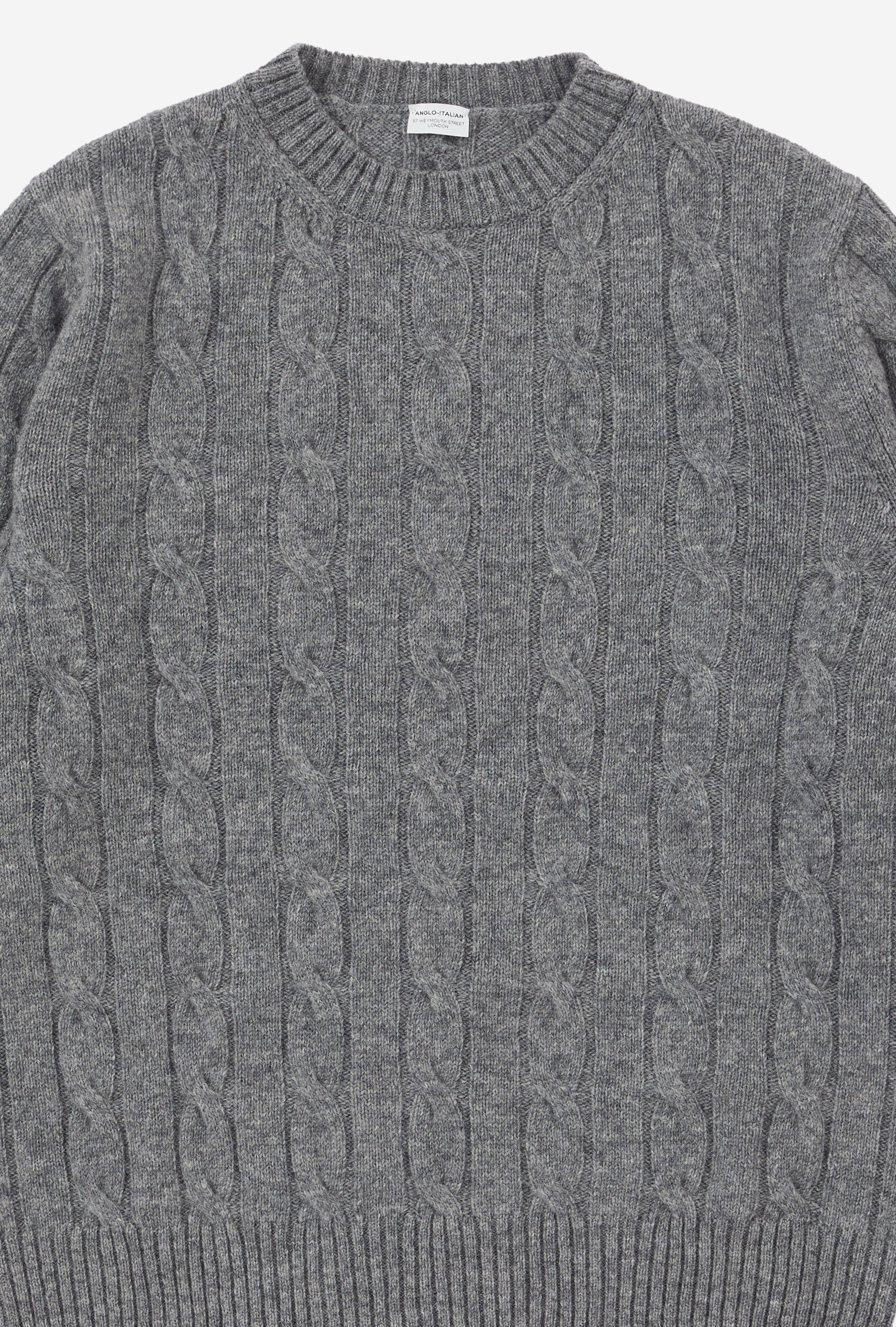 Cableknit Lambswool Grey