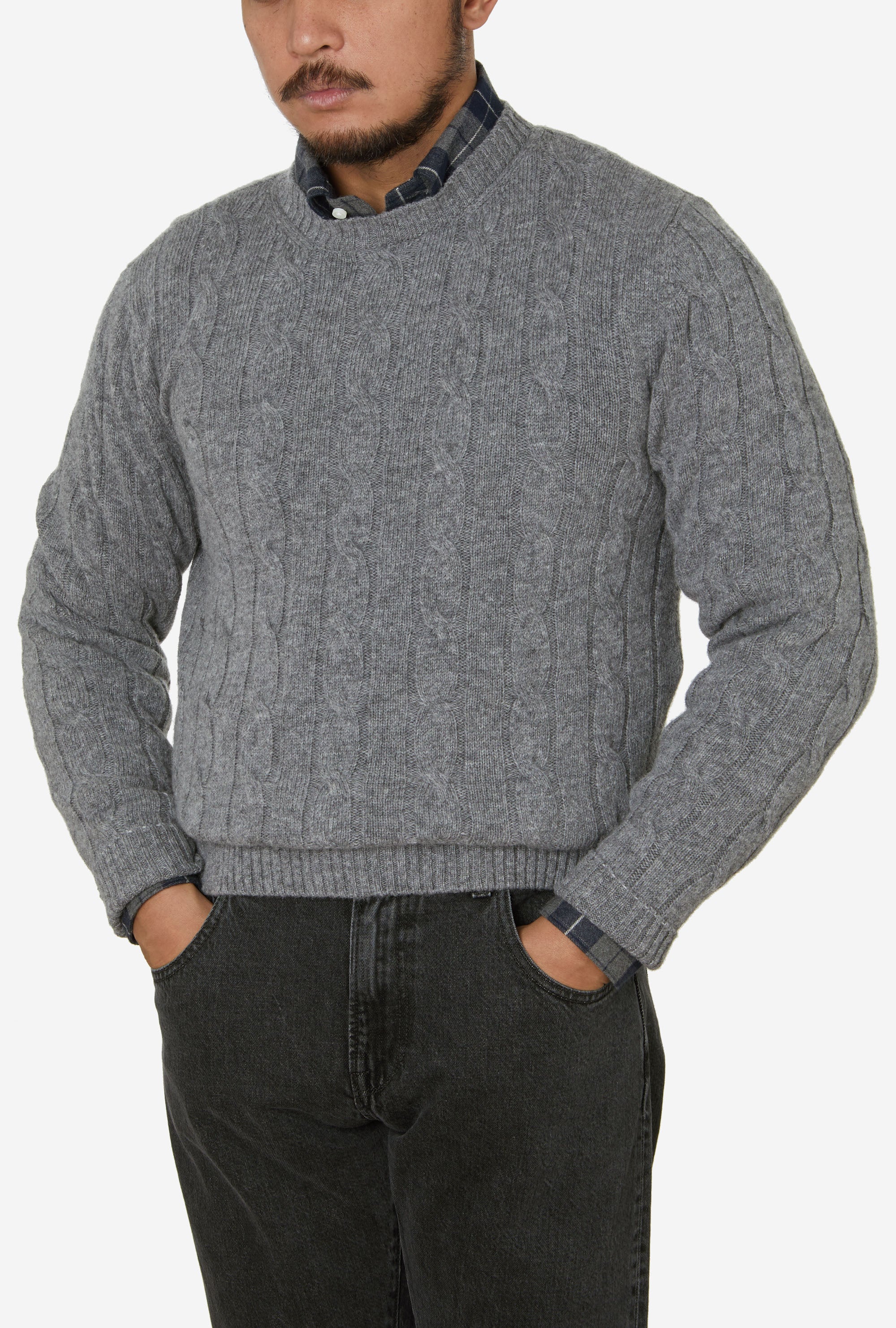Cableknit Lambswool Grey