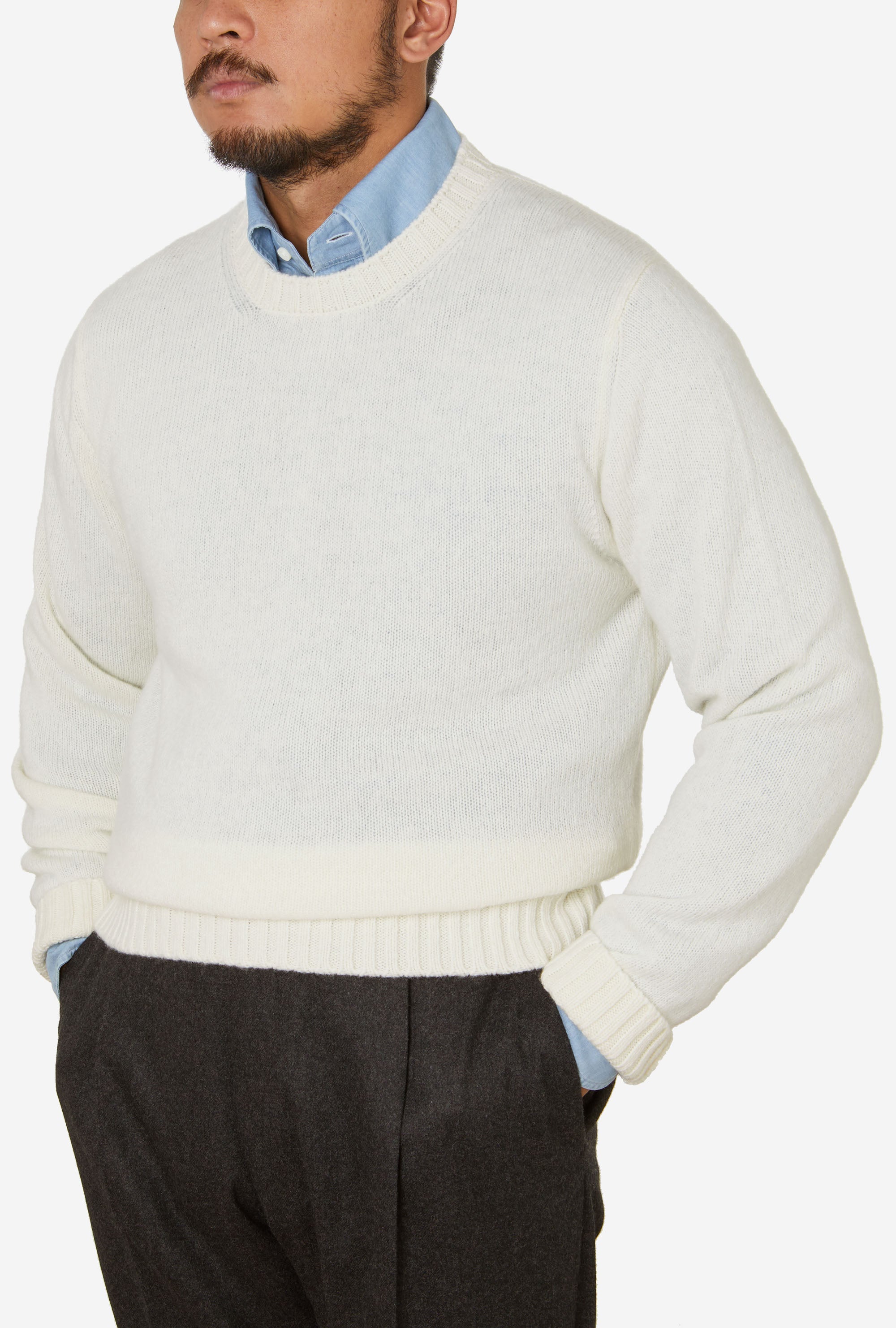 Crewneck Lambswool Off White
