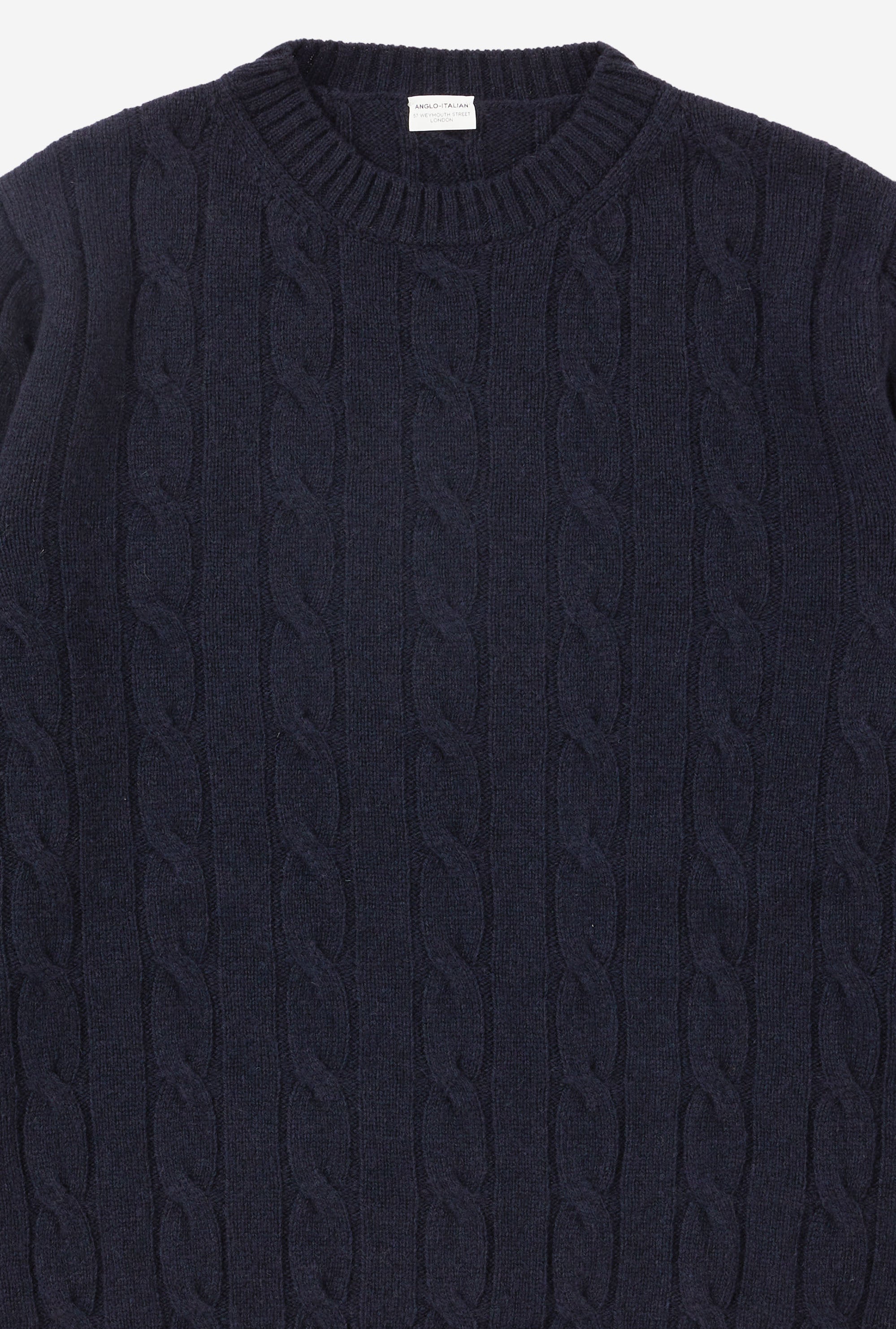 Cableknit Lambswool Navy