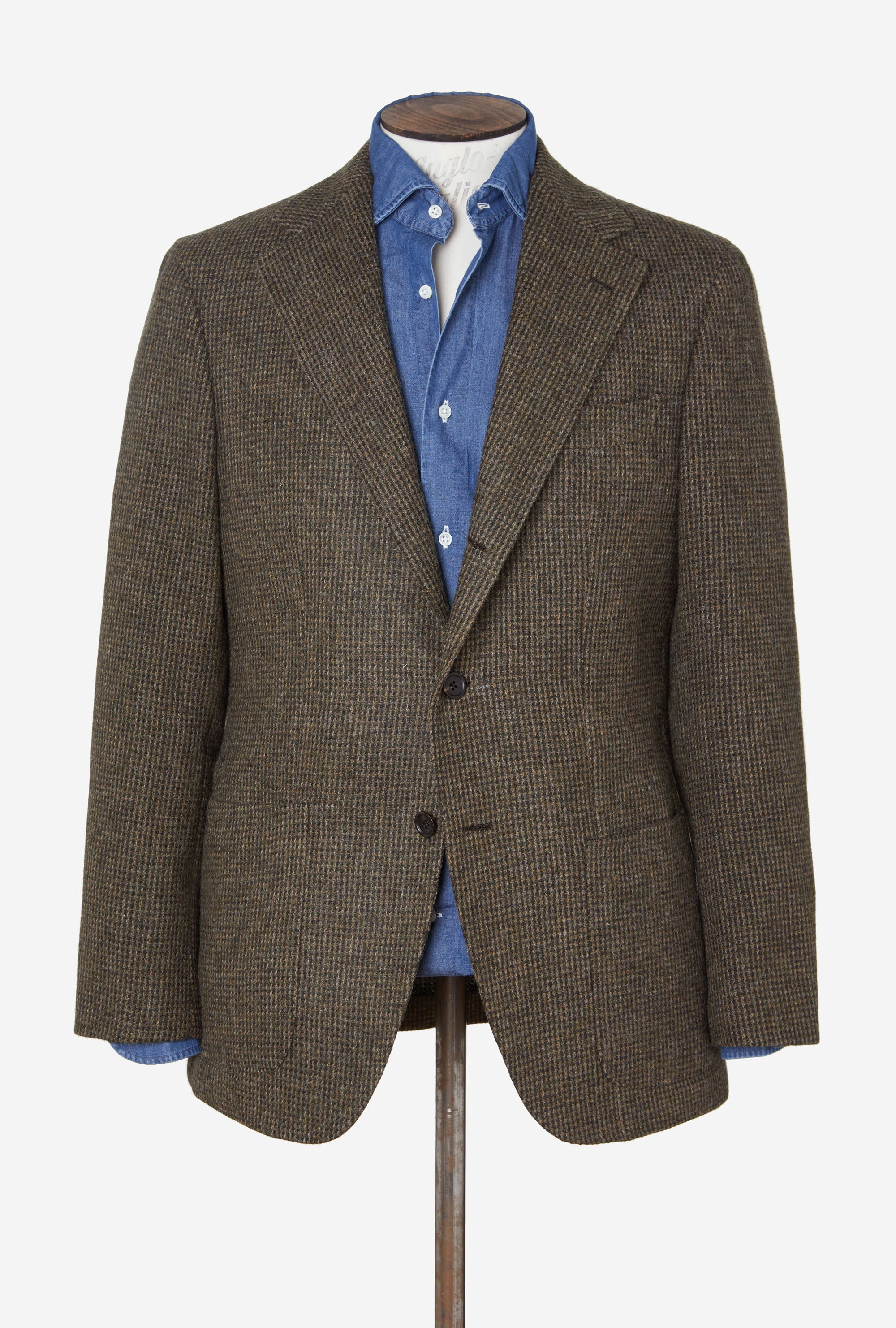 Sport Jacket Wool Olive Tweed Tickweave