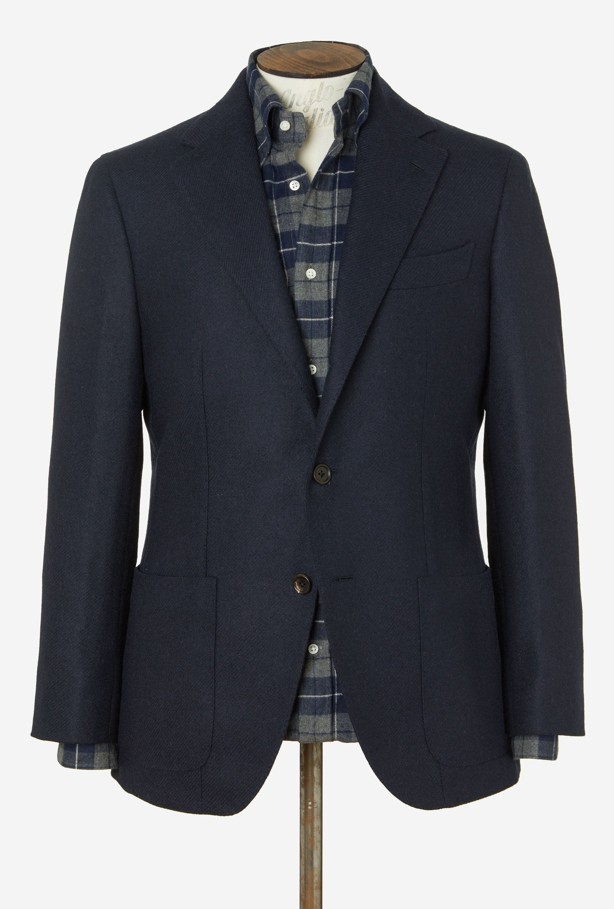 Sport Jacket Wool Shetland Navy