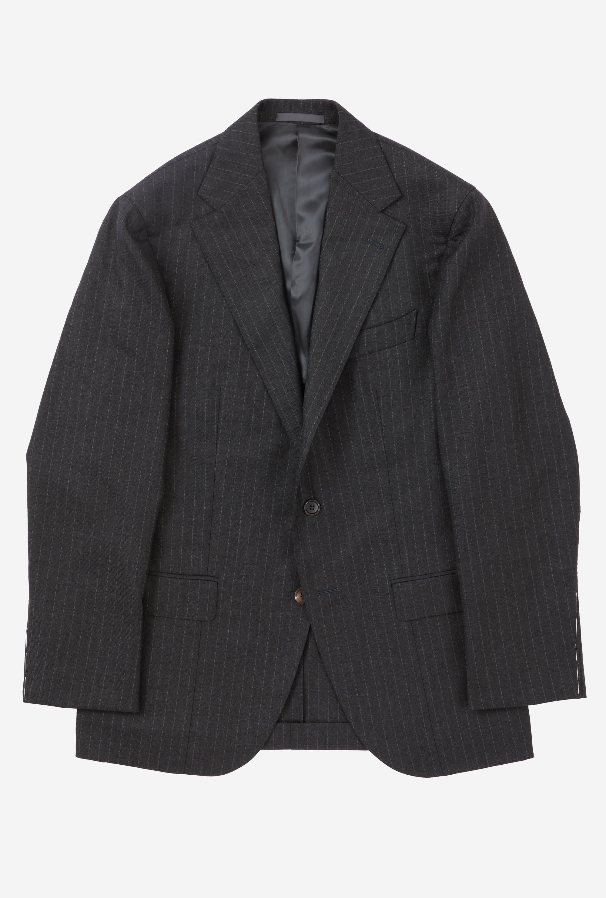 Suit Single Breasted Charcoal Chalk Stripe Wool