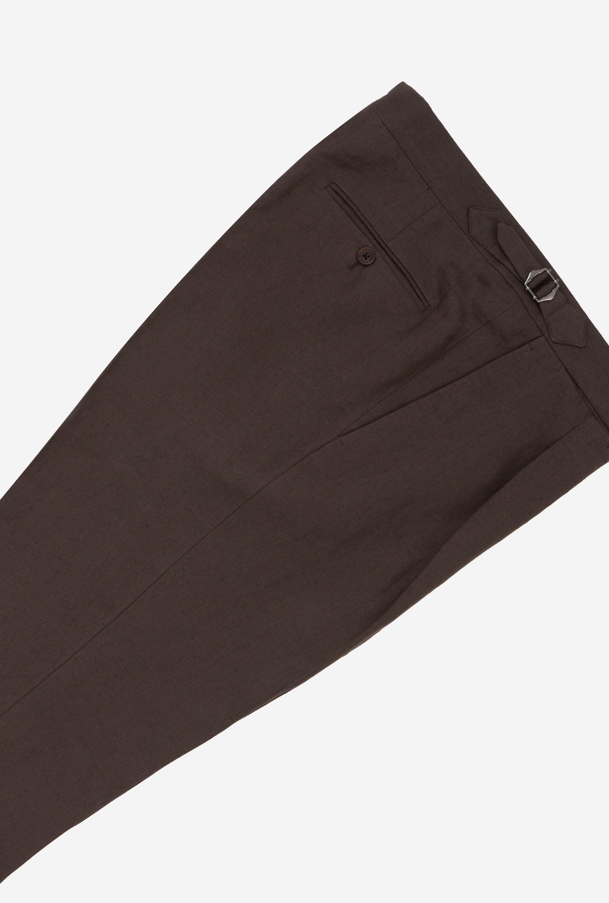 Tailored Trouser Washed Linen Brown