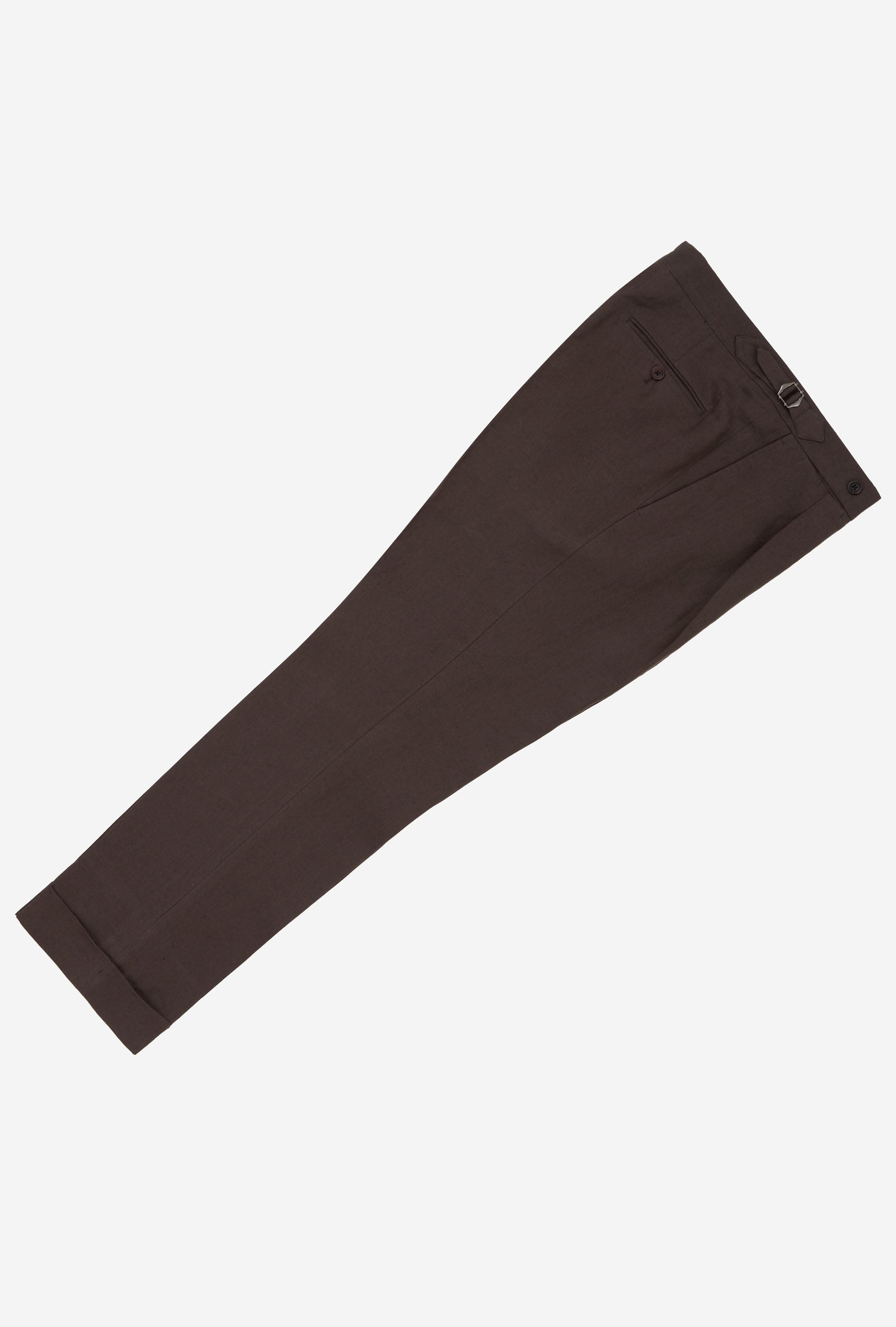 Tailored Trouser Washed Linen Brown