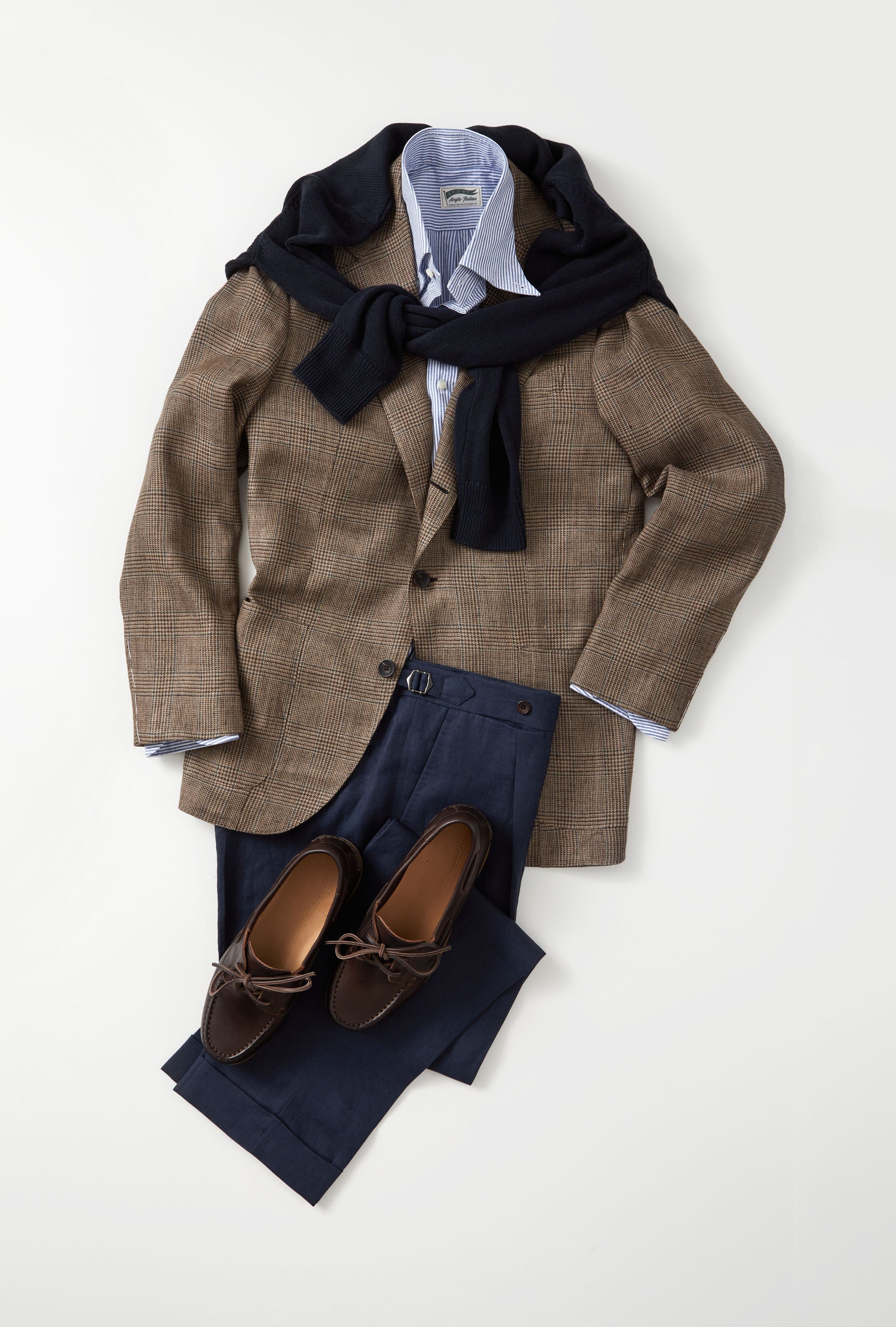 Tailored Trouser Washed Linen Navy