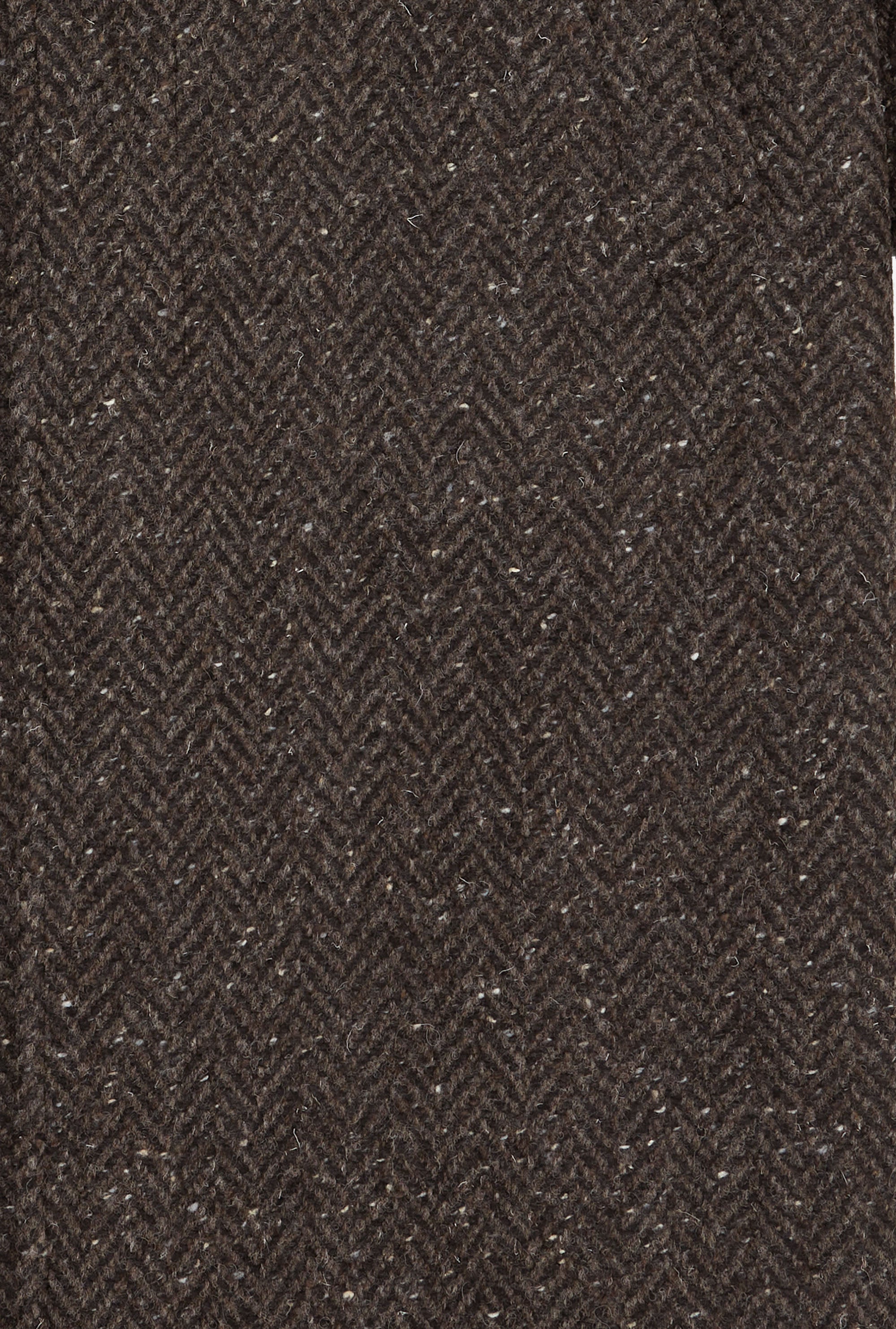 Raglan Sleeve Overcoat Wool Brown Herringbone