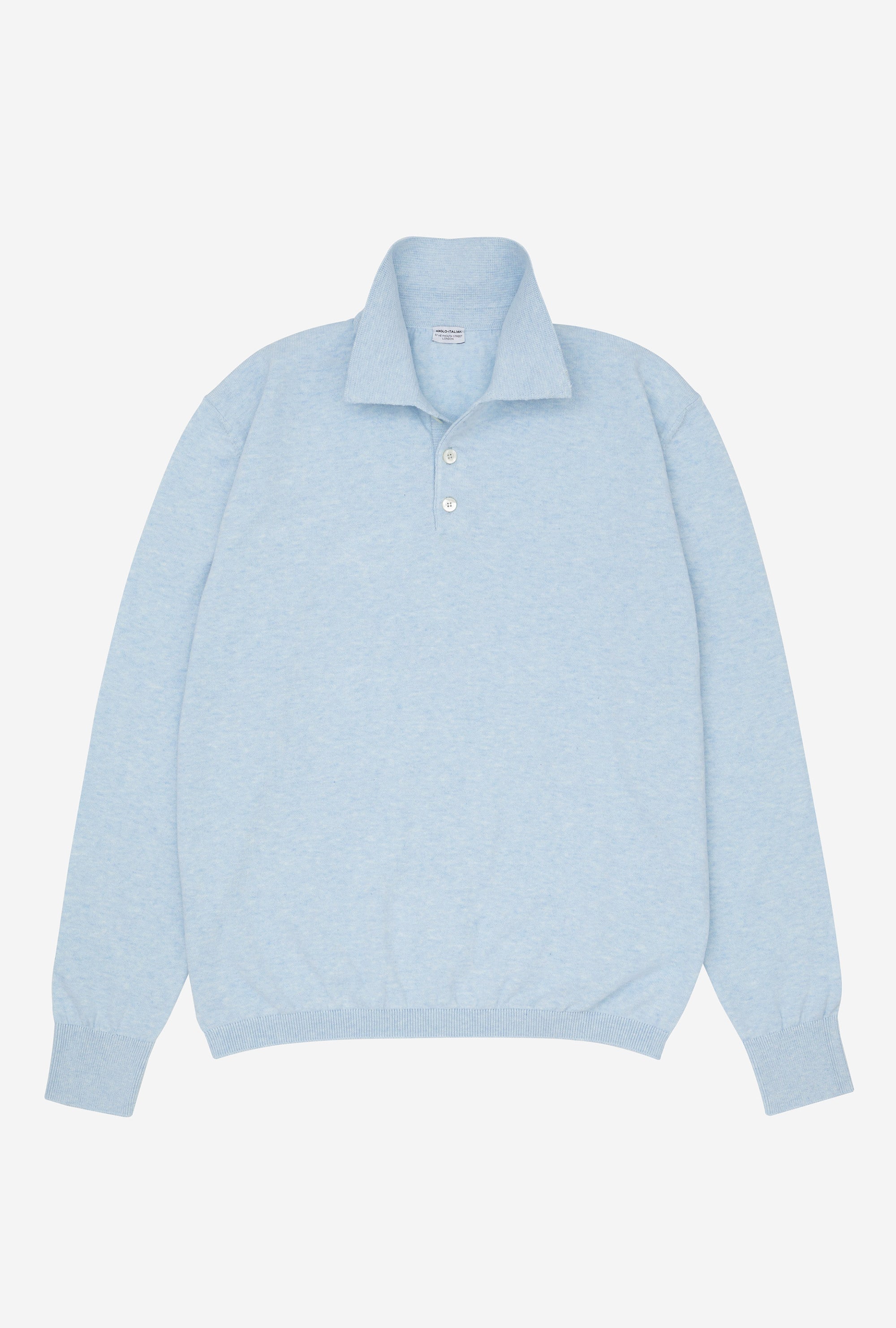 Knitted Polo Cotton Sky Blue