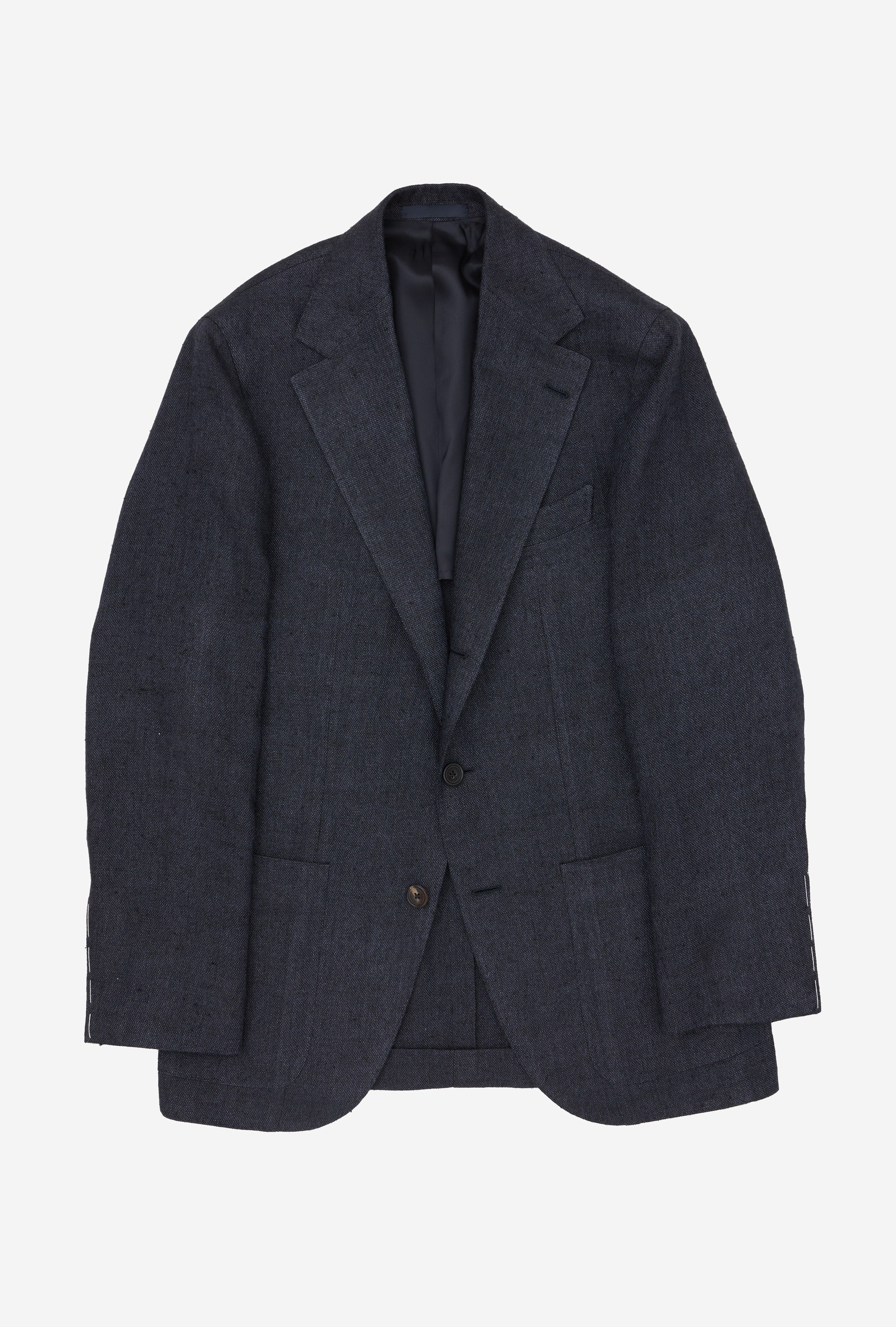 Sport Jacket Silk-Linen Basketweave Navy