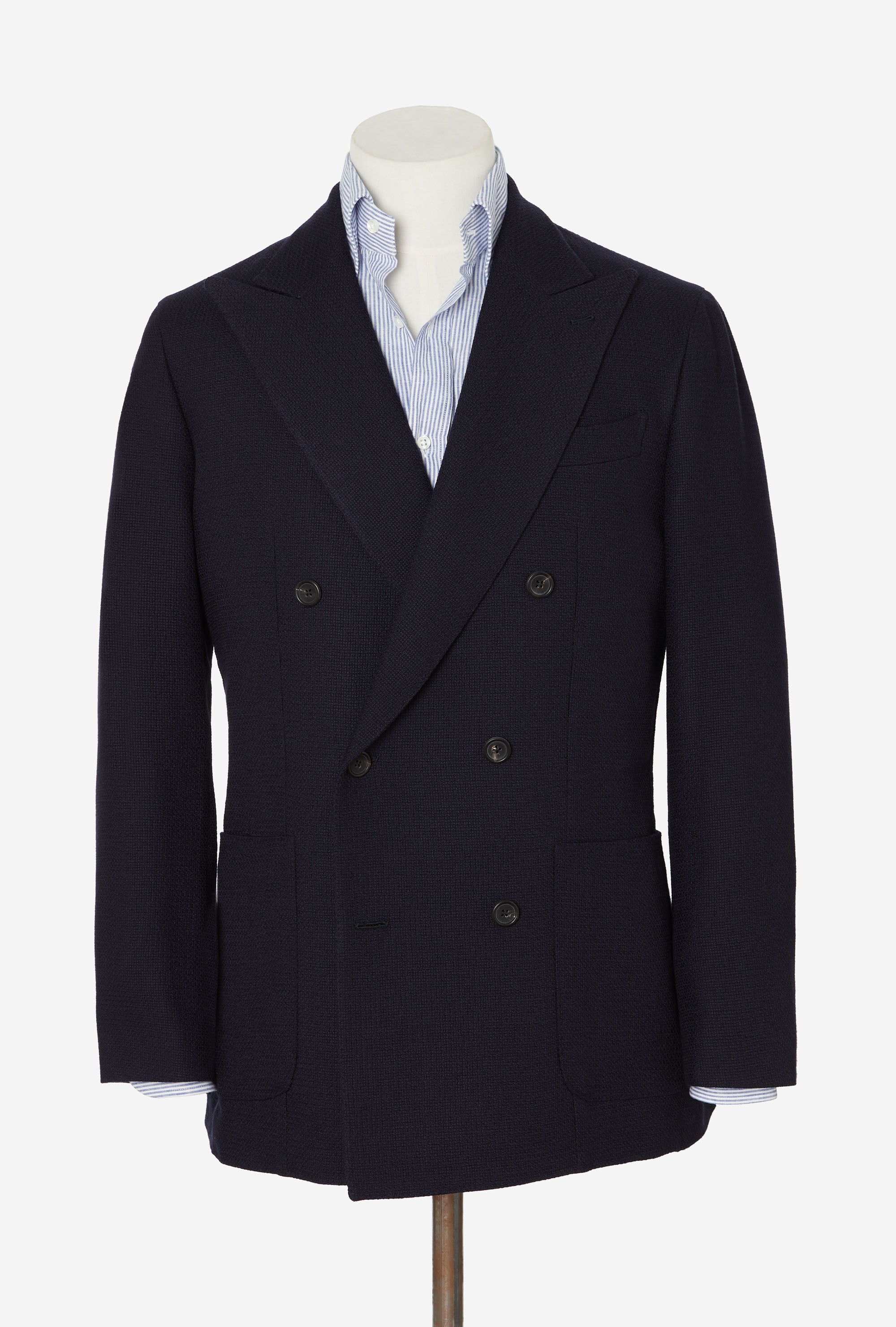 Sport Jacket Deconstructed Navy Exploded Hopsack