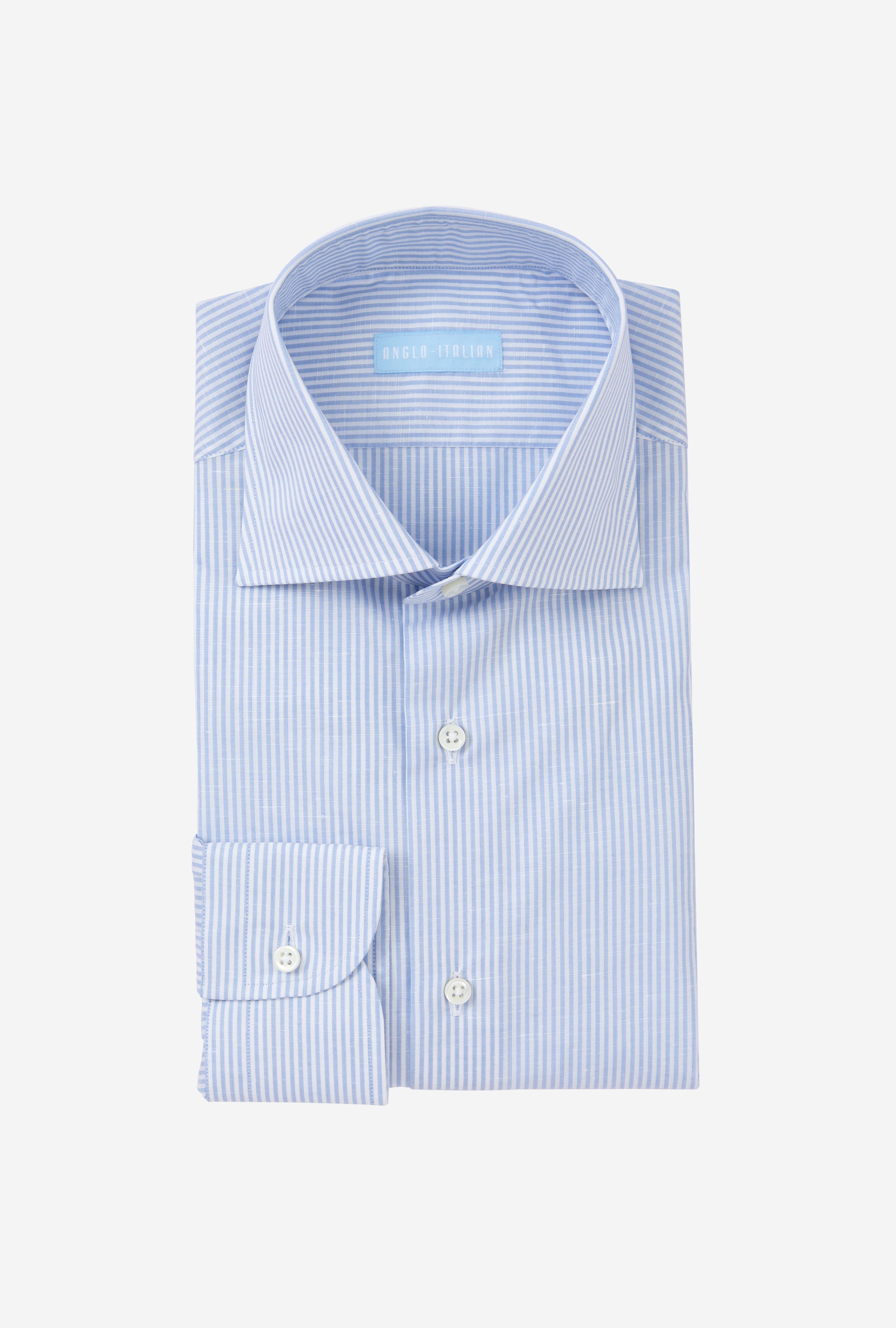 Spread Collar Shirt Zephyr Cotton-Linen University Stripe