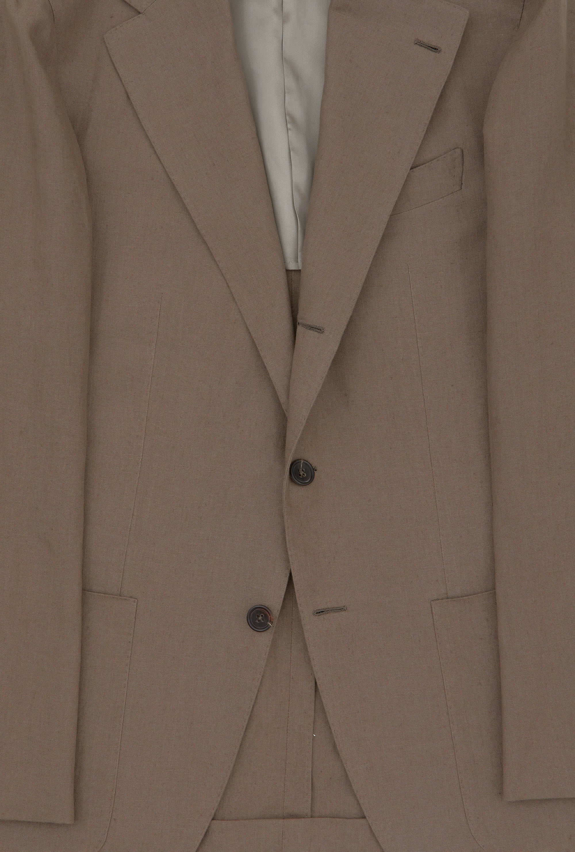 Suit Single Breasted Washed Linen Taupe