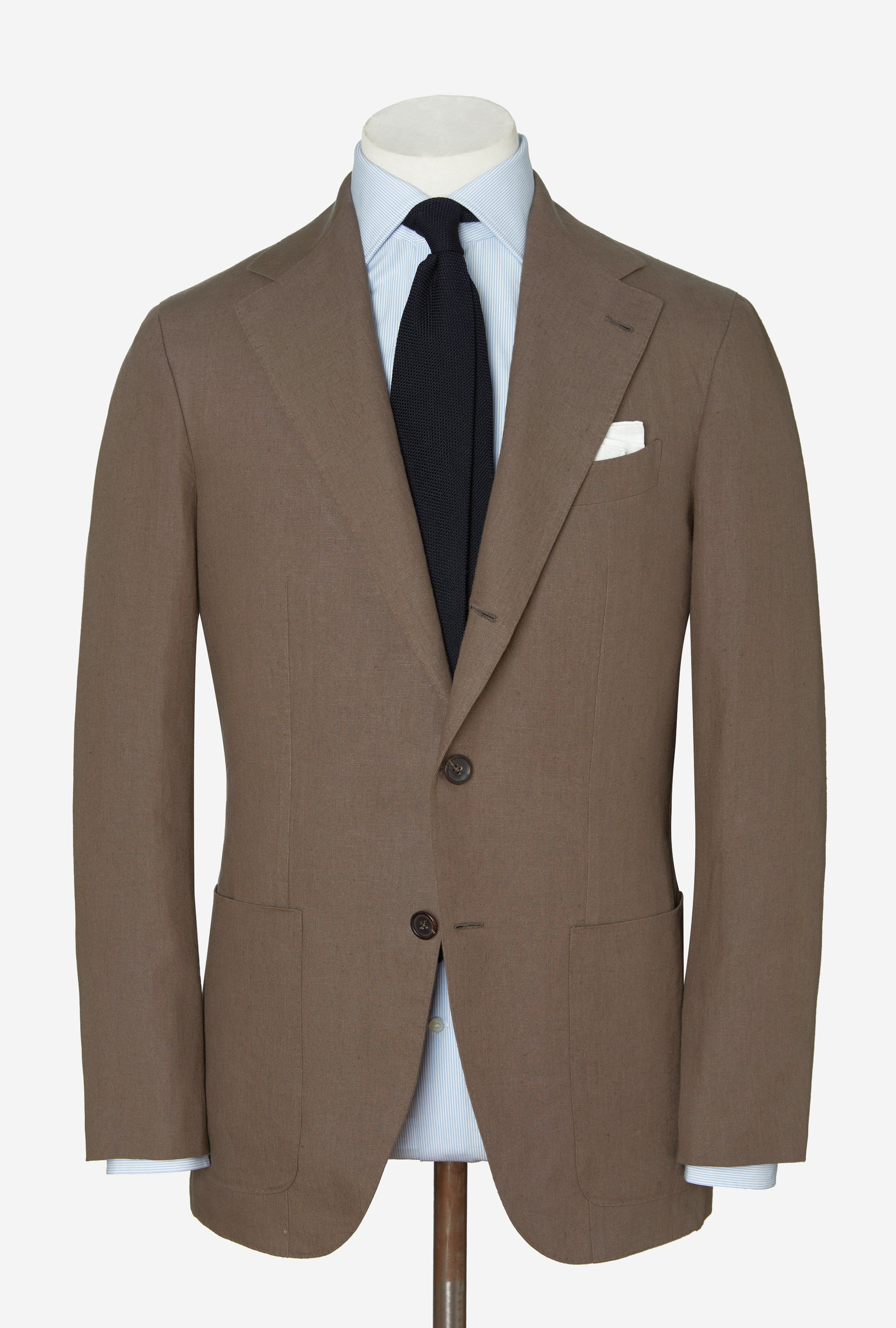 Suit Single Breasted Washed Linen Taupe