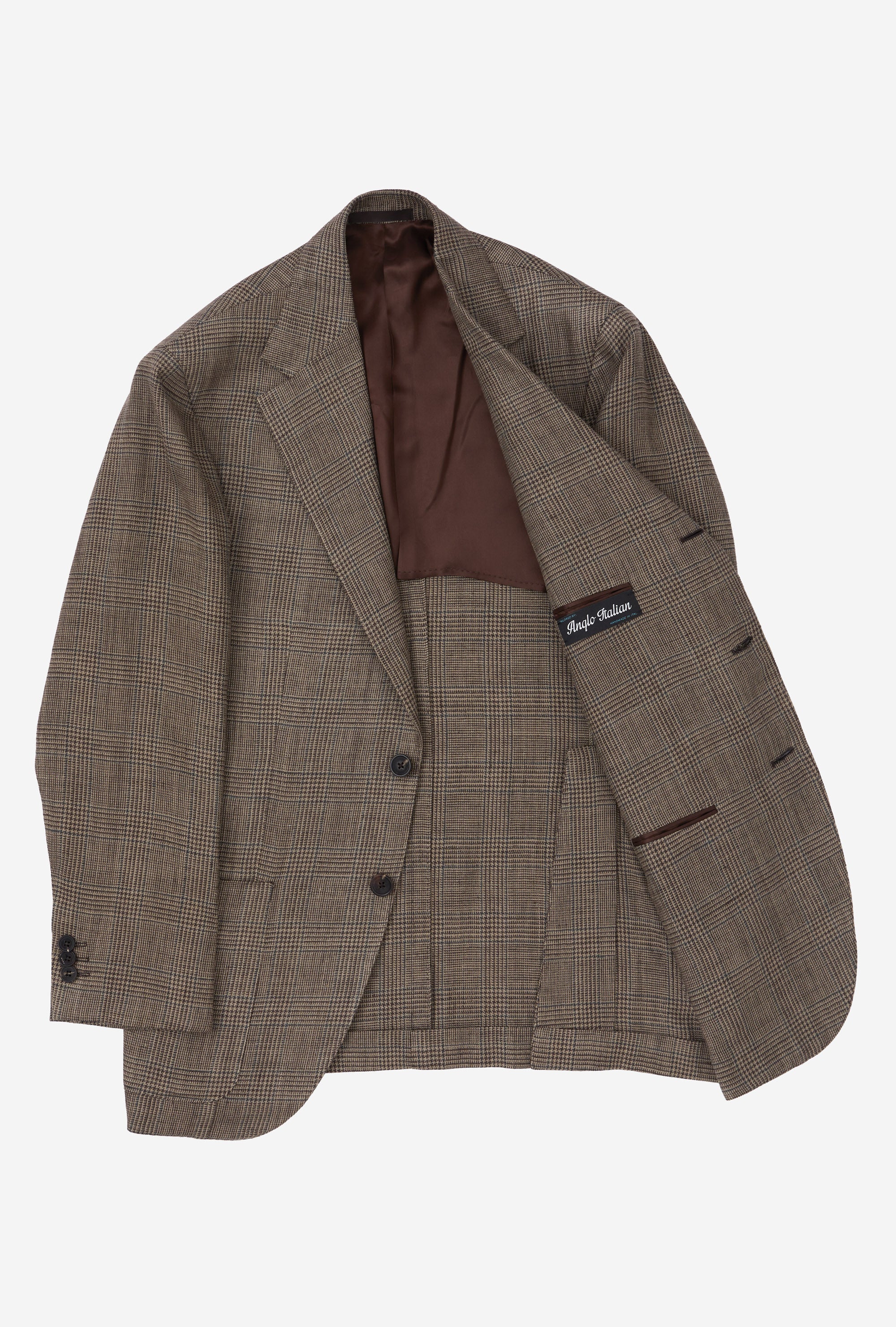 Sport Jacket Single Breasted Sand Glen Plaid Emerald Overcheck