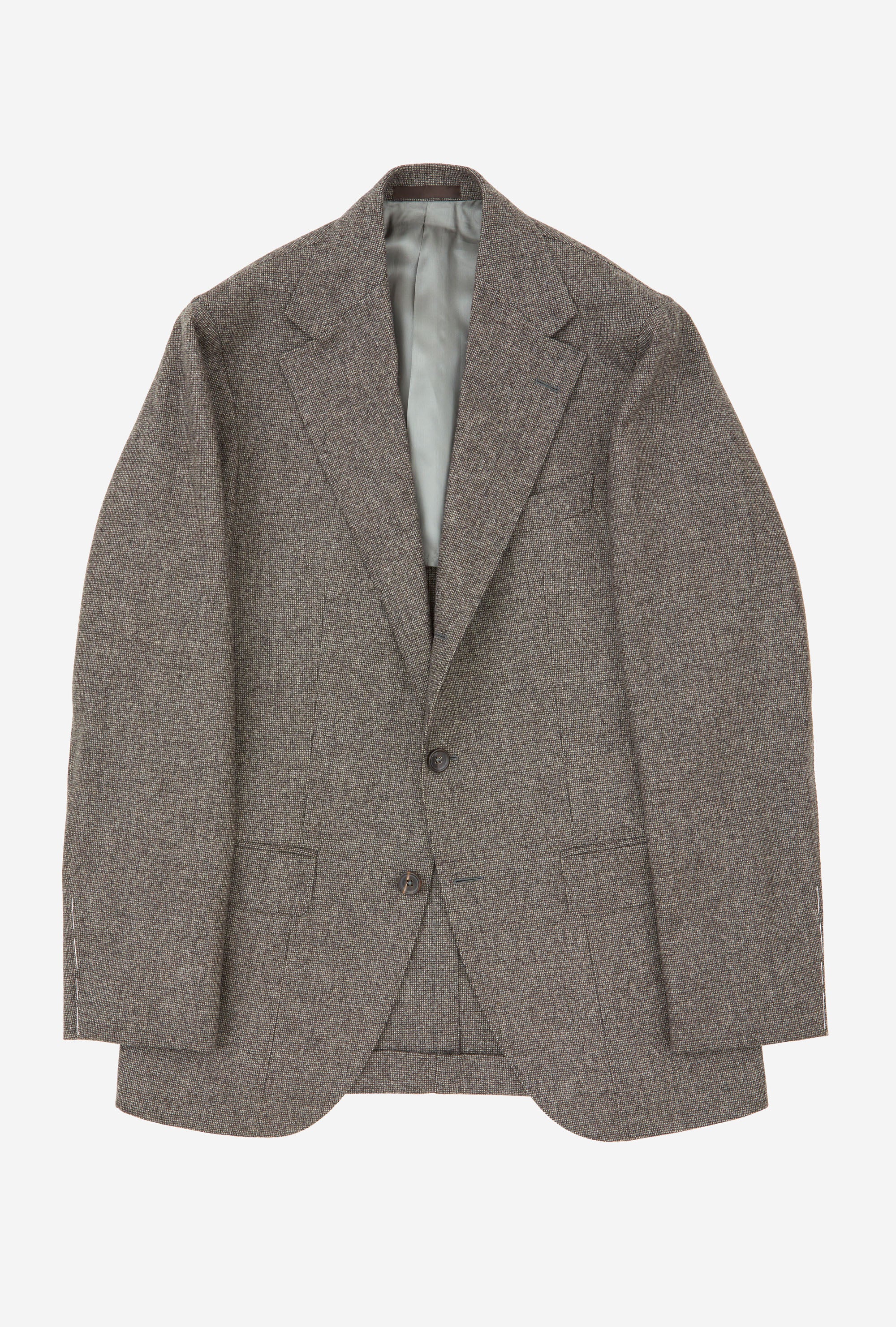 Suit Single Breasted Taupe Nailhead Flannel