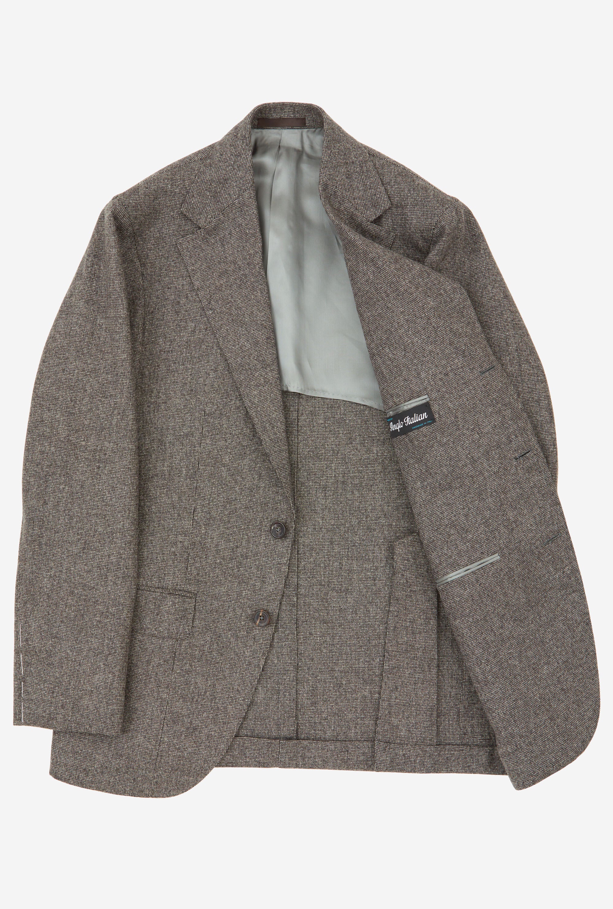 Suit Single Breasted Taupe Nailhead Flannel