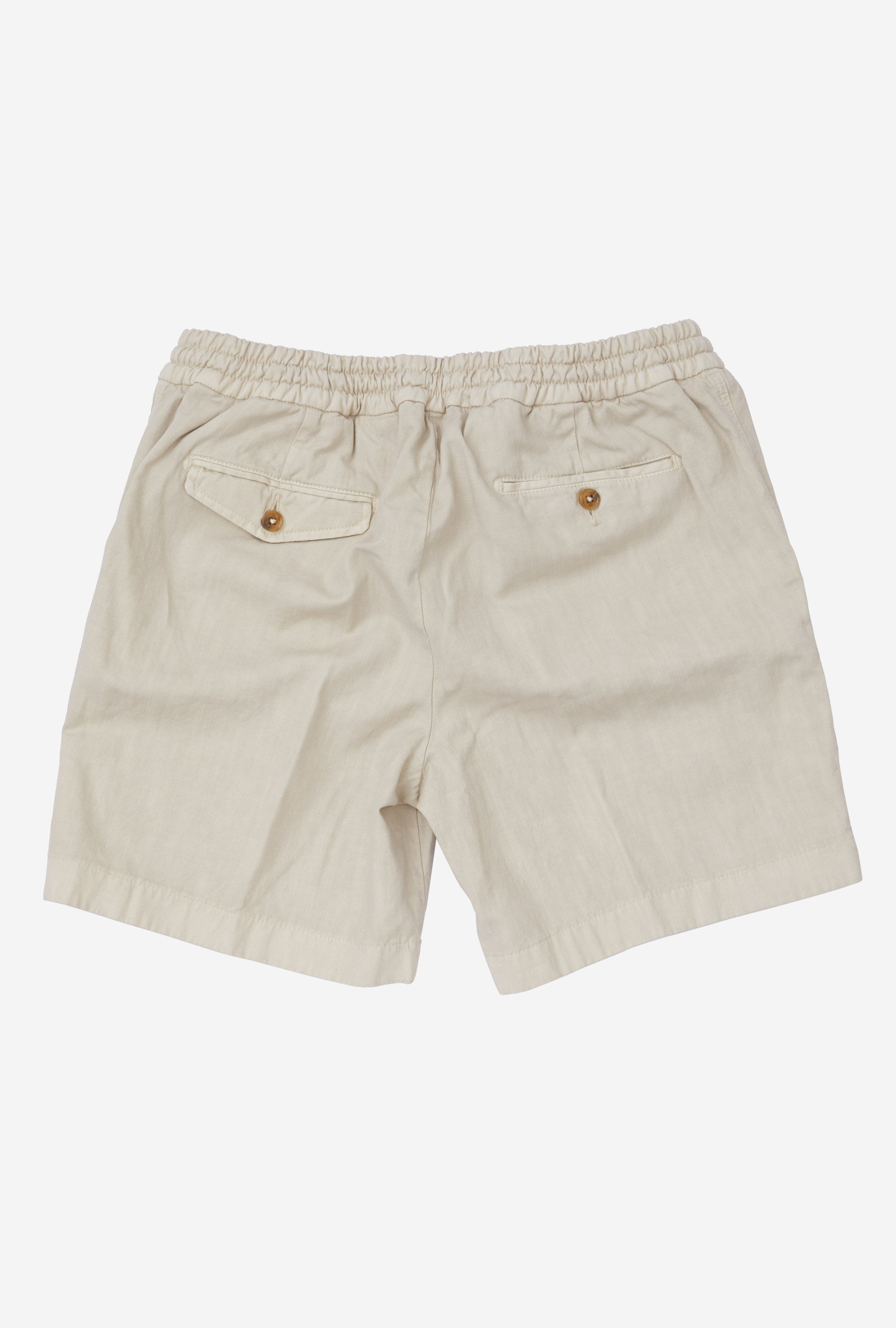 Garment Washed Cotton-Linen Shorts Sand